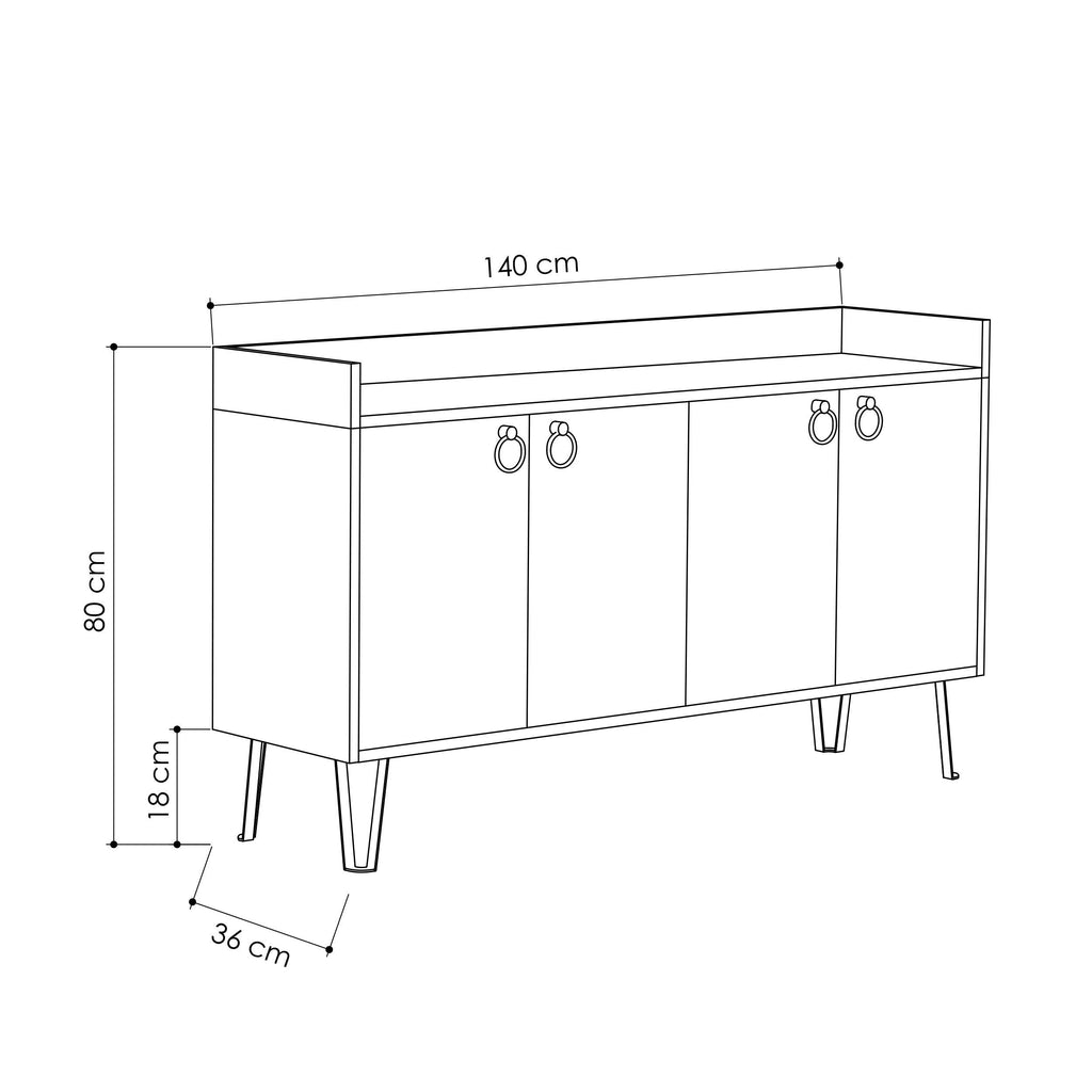 Console Dea – Anthracite & Moka Clair – Meuble d'Appoint Moderne