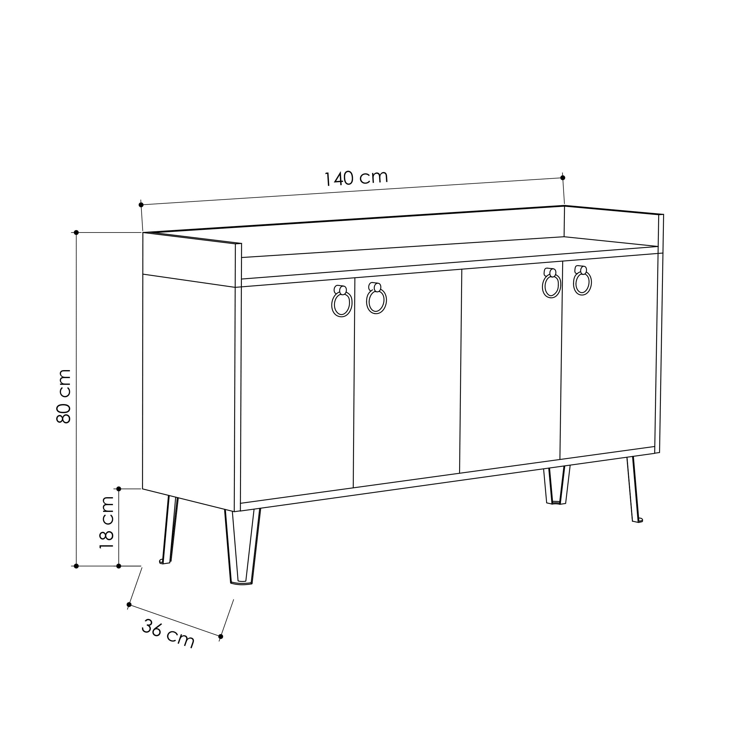 Console Dea – Anthracite & Moka Clair – Meuble d'Appoint Moderne