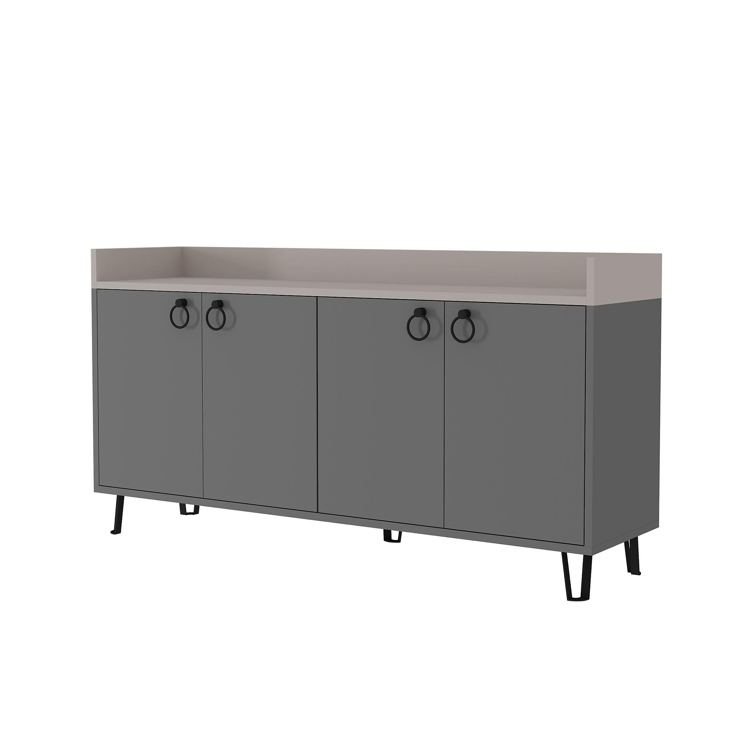Console Dea – Anthracite & Moka Clair – Meuble d'Appoint Moderne