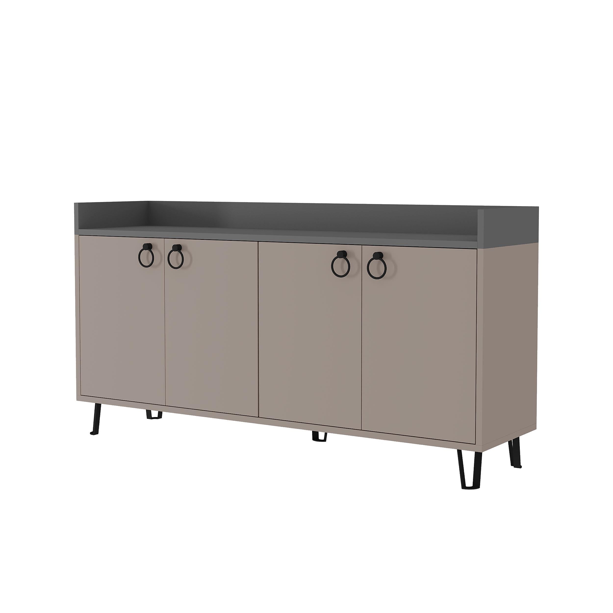 Console Dea – Anthracite & Moka Clair – Meuble d'Appoint Moderne