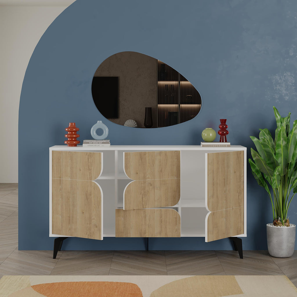 Decortieliving - Spark Console Sideboard 3 Doors 35 x 140 x 79.3 cm