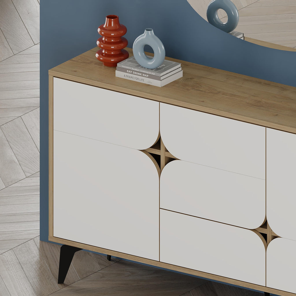 Decortieliving - Spark Console Sideboard 3 Doors 35 x 140 x 79.3 cm
