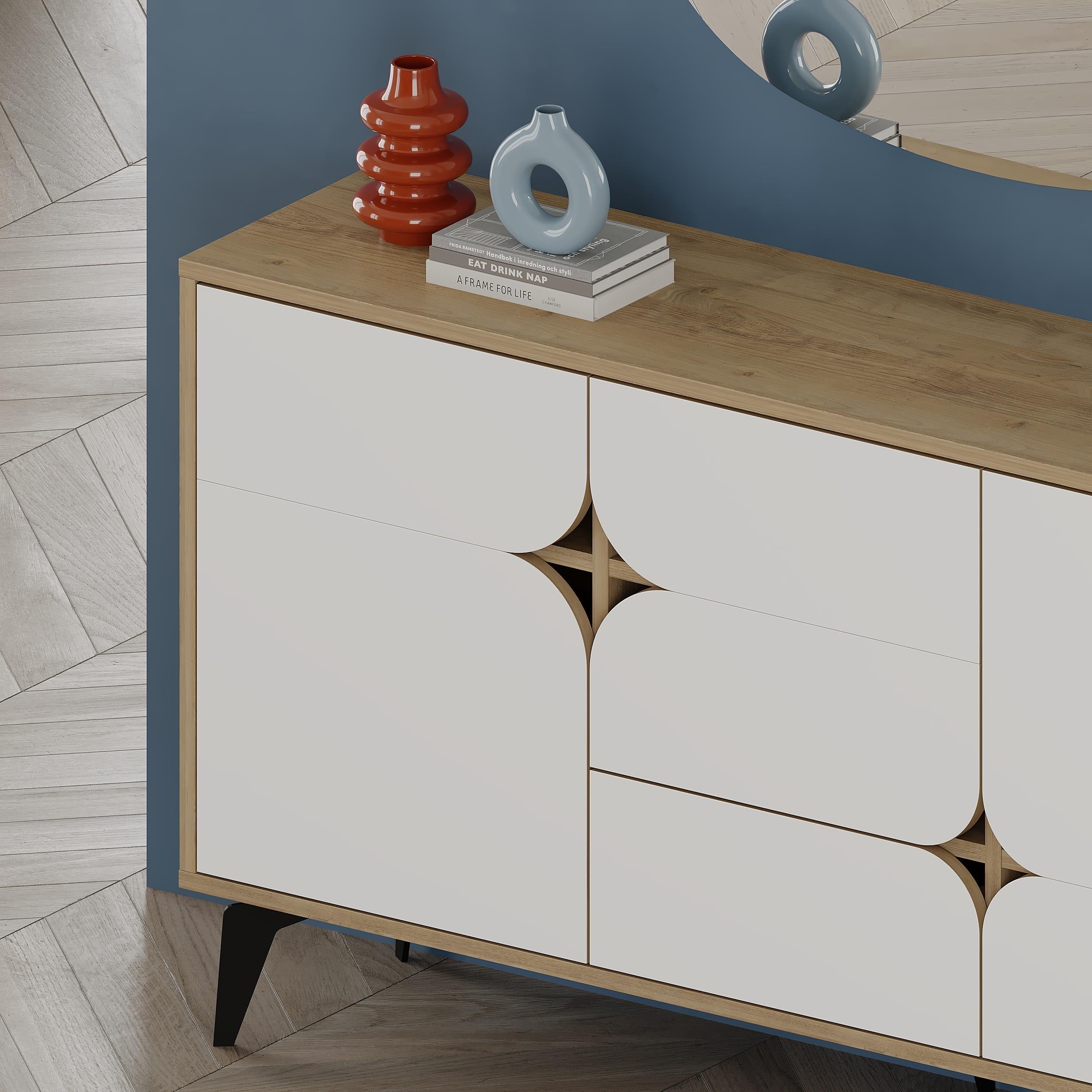 Decortieliving - Spark Console Sideboard 3 Doors 35 x 140 x 79.3 cm