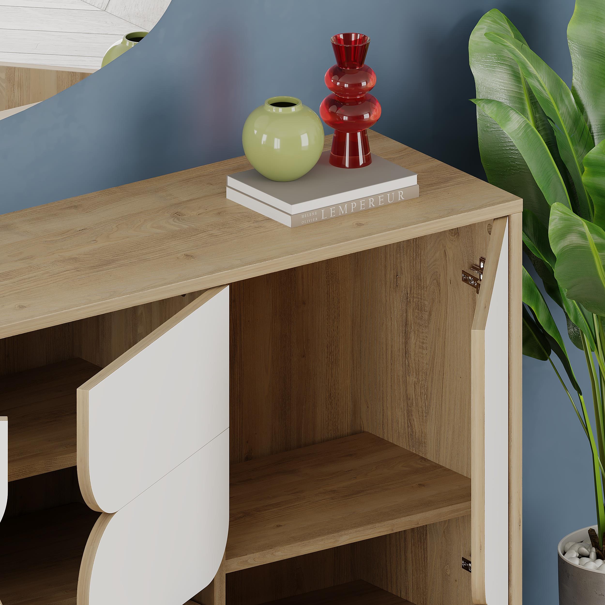 Decortieliving - Spark Console Sideboard 3 Doors 35 x 140 x 79.3 cm