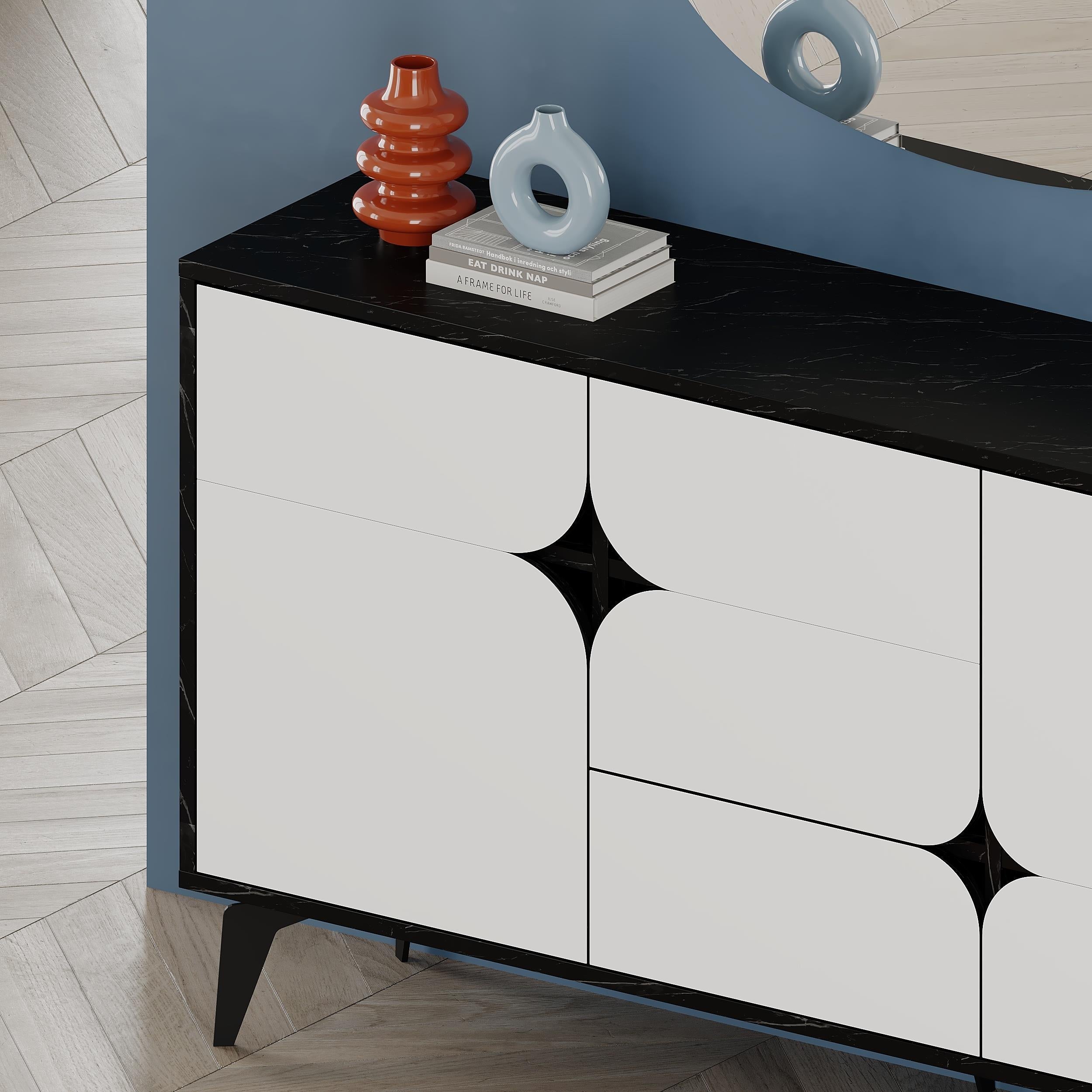 Decortieliving - Spark Console Sideboard 3 Doors 35 x 140 x 79.3 cm