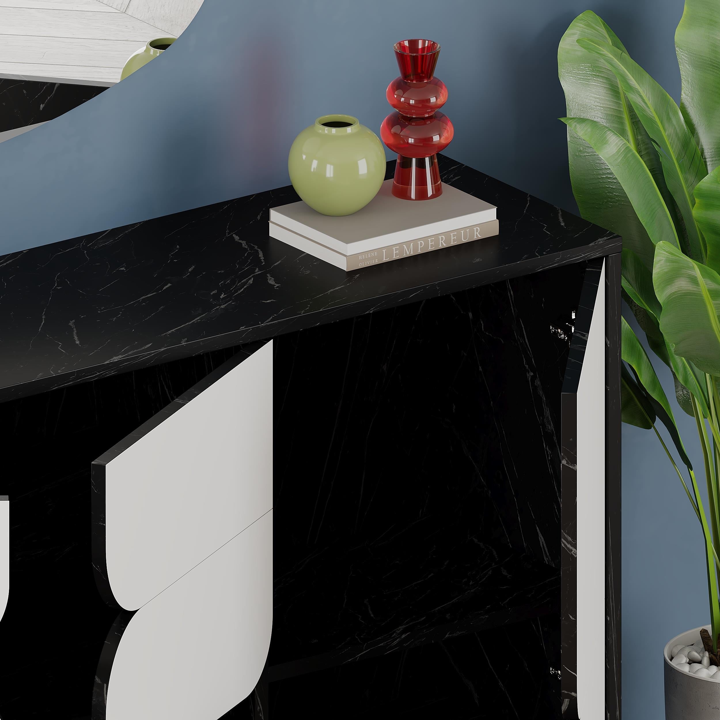 Decortieliving - Spark Console Sideboard 3 Doors 35 x 140 x 79.3 cm