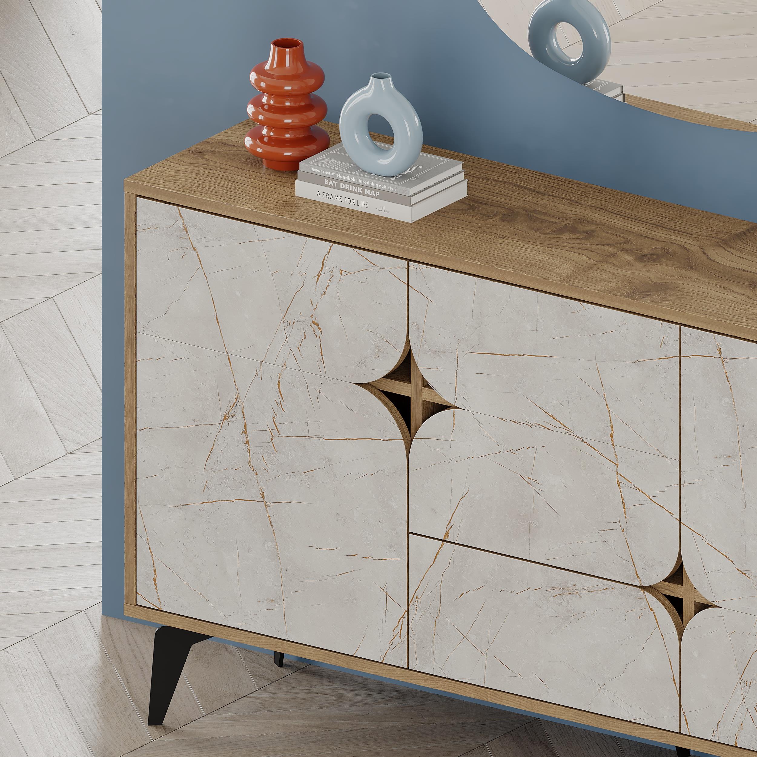 Decortieliving - Spark Console Sideboard 3 Doors 35 x 140 x 79.3 cm