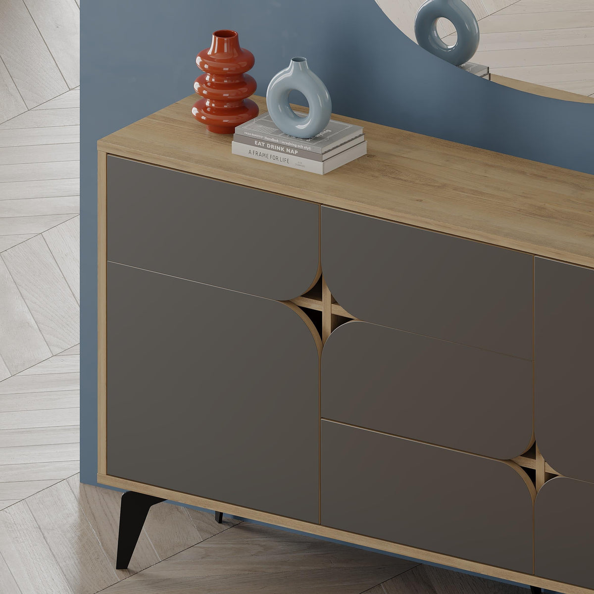 Decortieliving - Spark Console Sideboard 3 Doors 35 x 140 x 79.3 cm