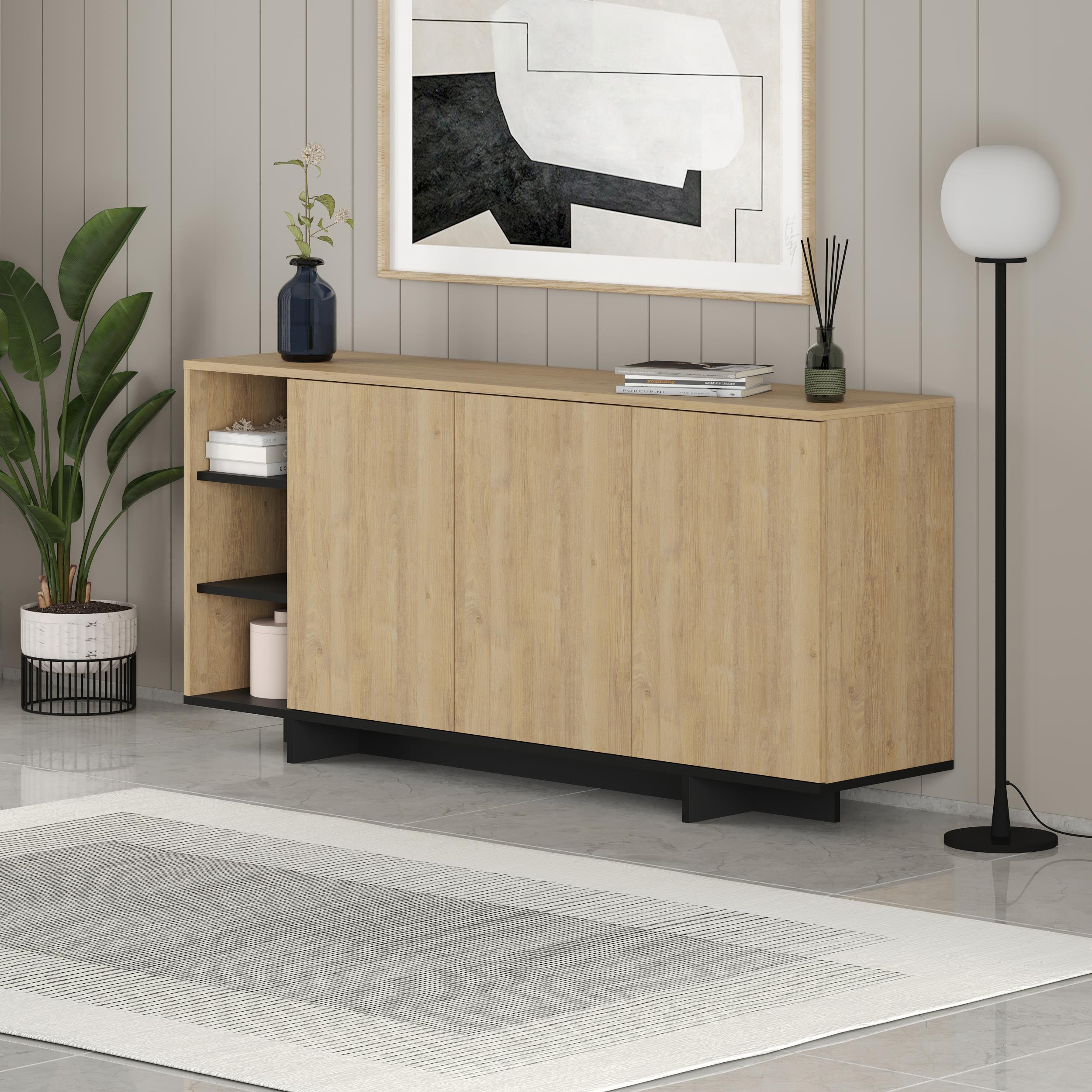 Console moderne Stockton avec étagères ouvertes