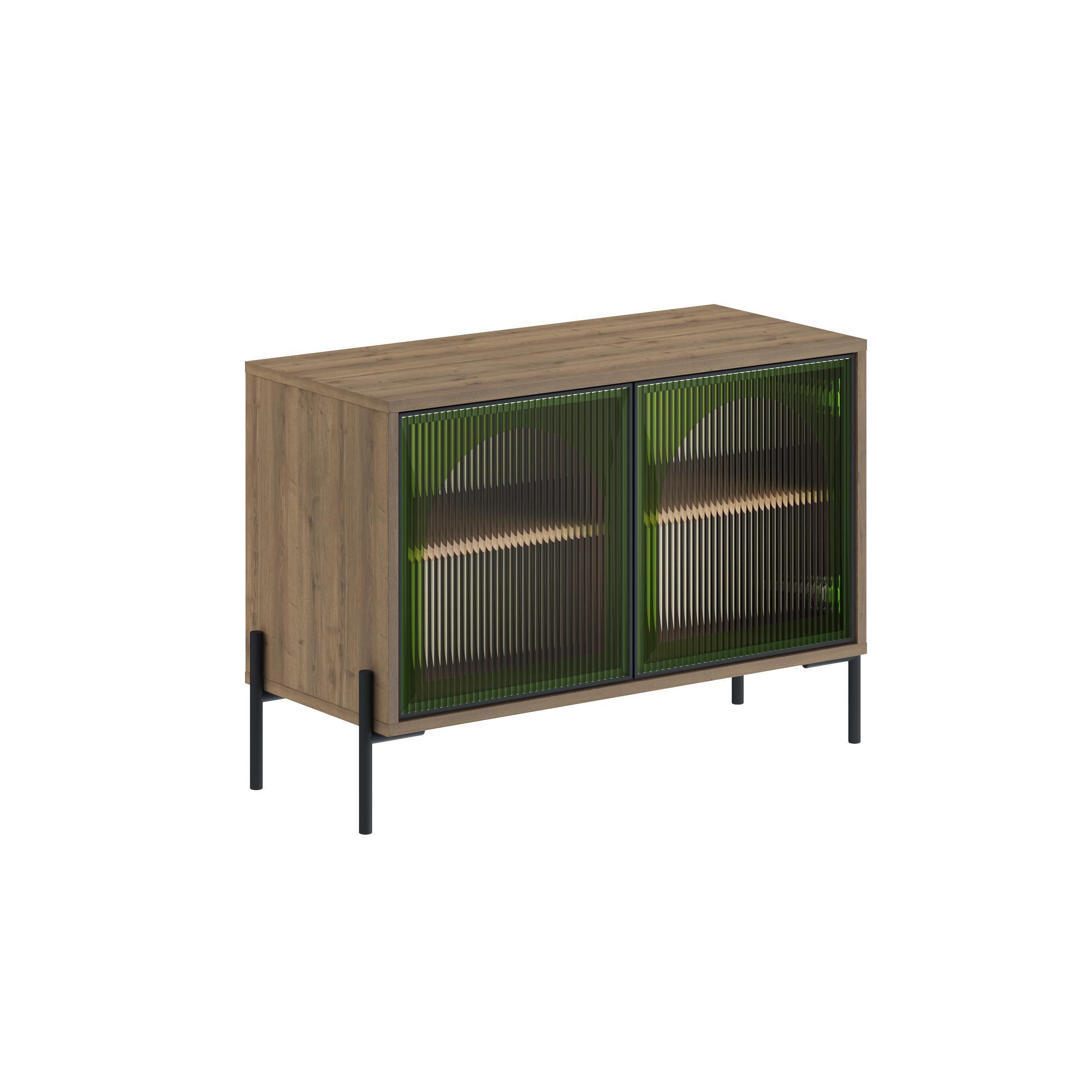Decortieliving - Robinson Buffet Cabinet 94cm Dark Oak Effect