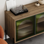 Decortieliving - Robinson Buffet Cabinet 94cm Dark Oak Effect