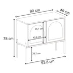 Decortieliving - Robinson Buffet Cabinet 94cm Dark Oak Effect