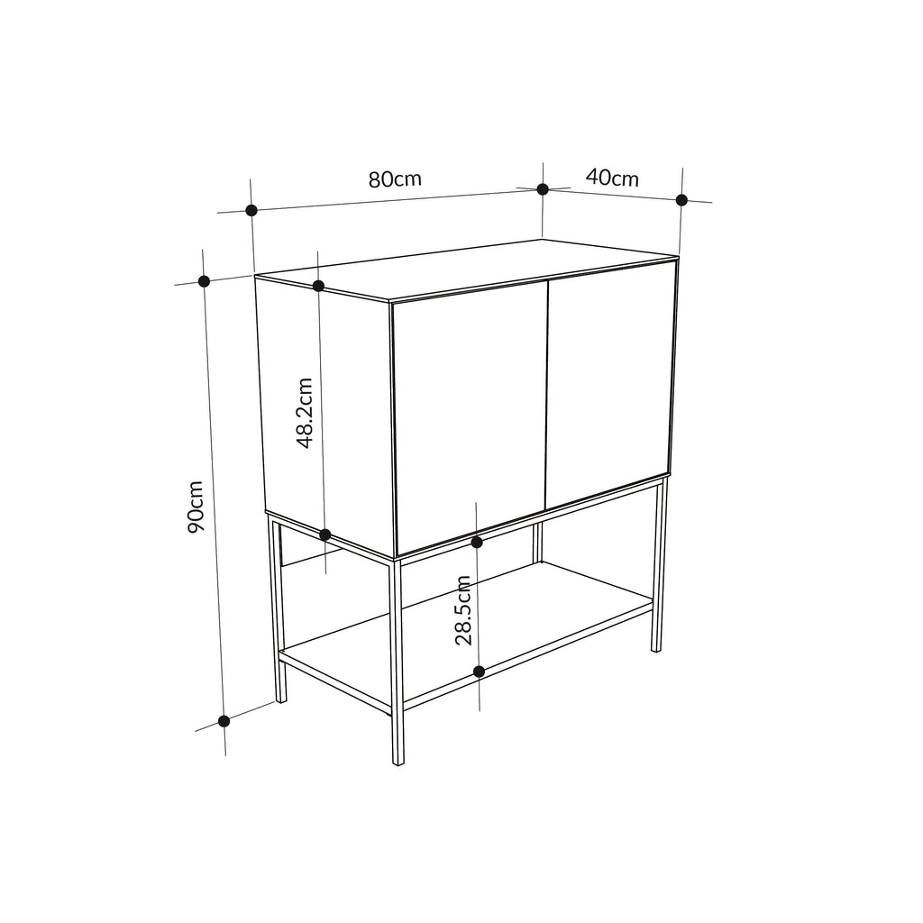 Console Amira – 80 cm – Buffet moderne et meuble de rangement