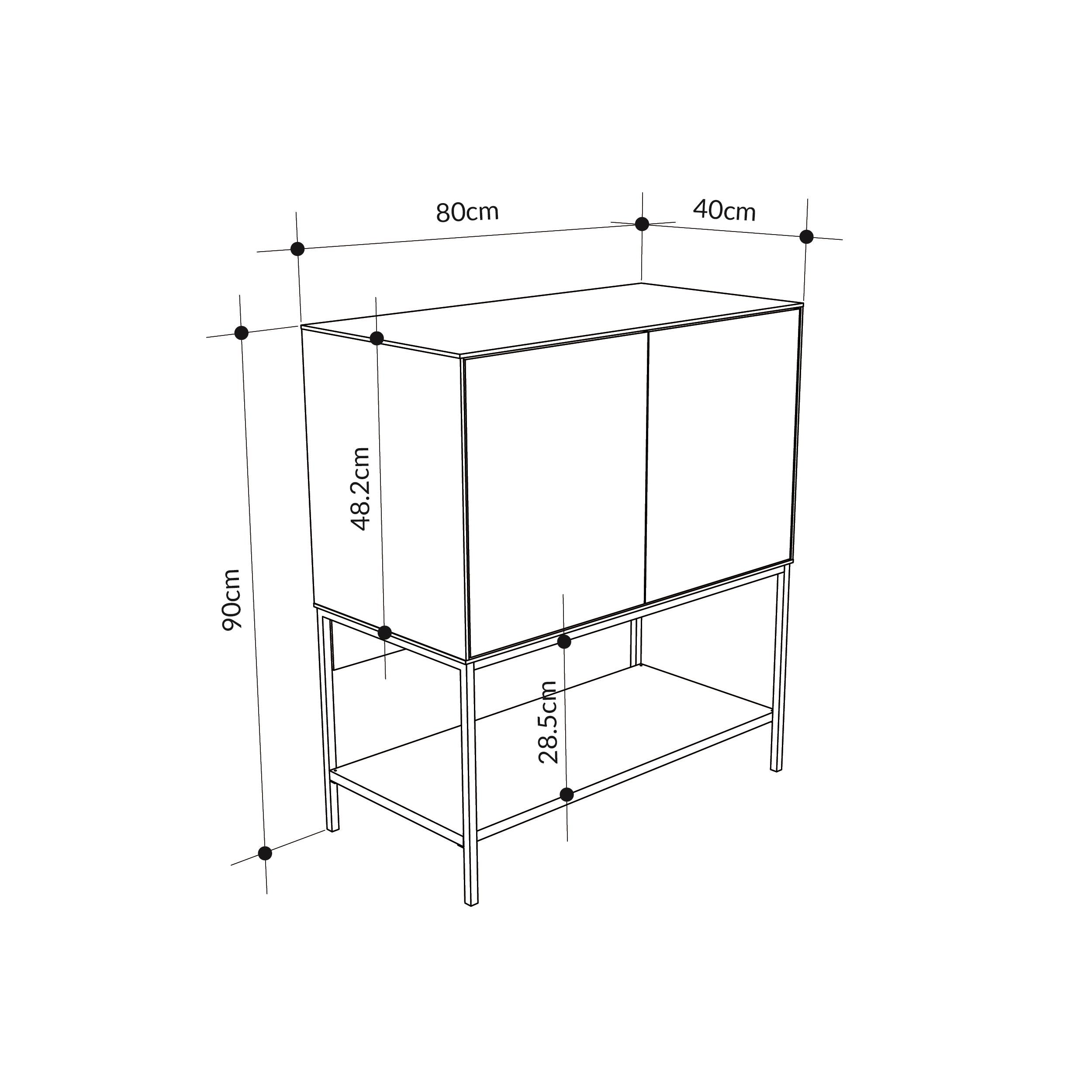 Console Amira – 80 cm – Buffet moderne et meuble de rangement