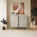 Decortieliving - Norm Sideboard 2 Doors Natural Oak-Sandstone 100 x 40.5 x 82.9 cm
