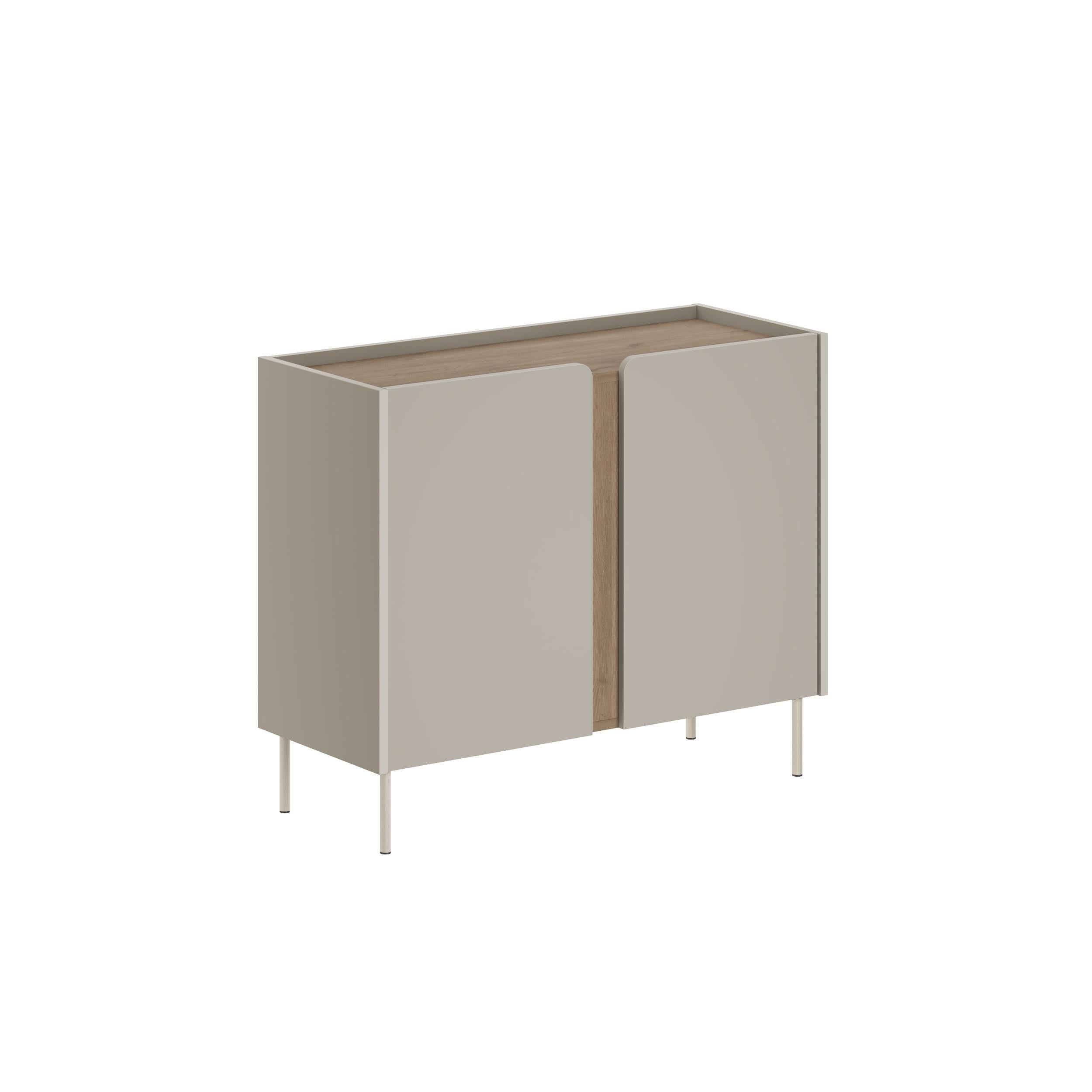Decortieliving - Norm Sideboard 2 Doors Natural Oak-Sandstone 100 x 40.5 x 82.9 cm