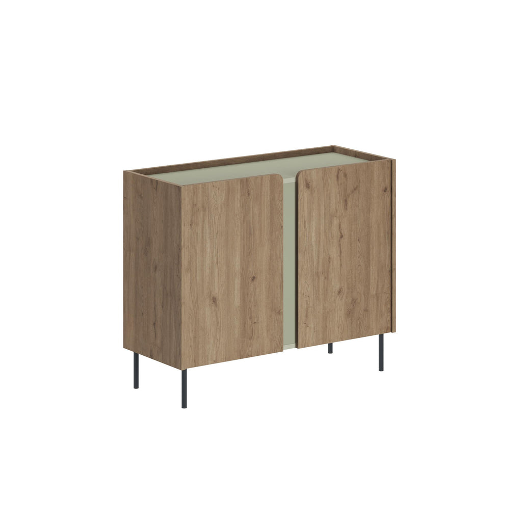 Decortieliving - Norm Sideboard 2 Doors Natural Oak-Sandstone 100 x 40.5 x 82.9 cm
