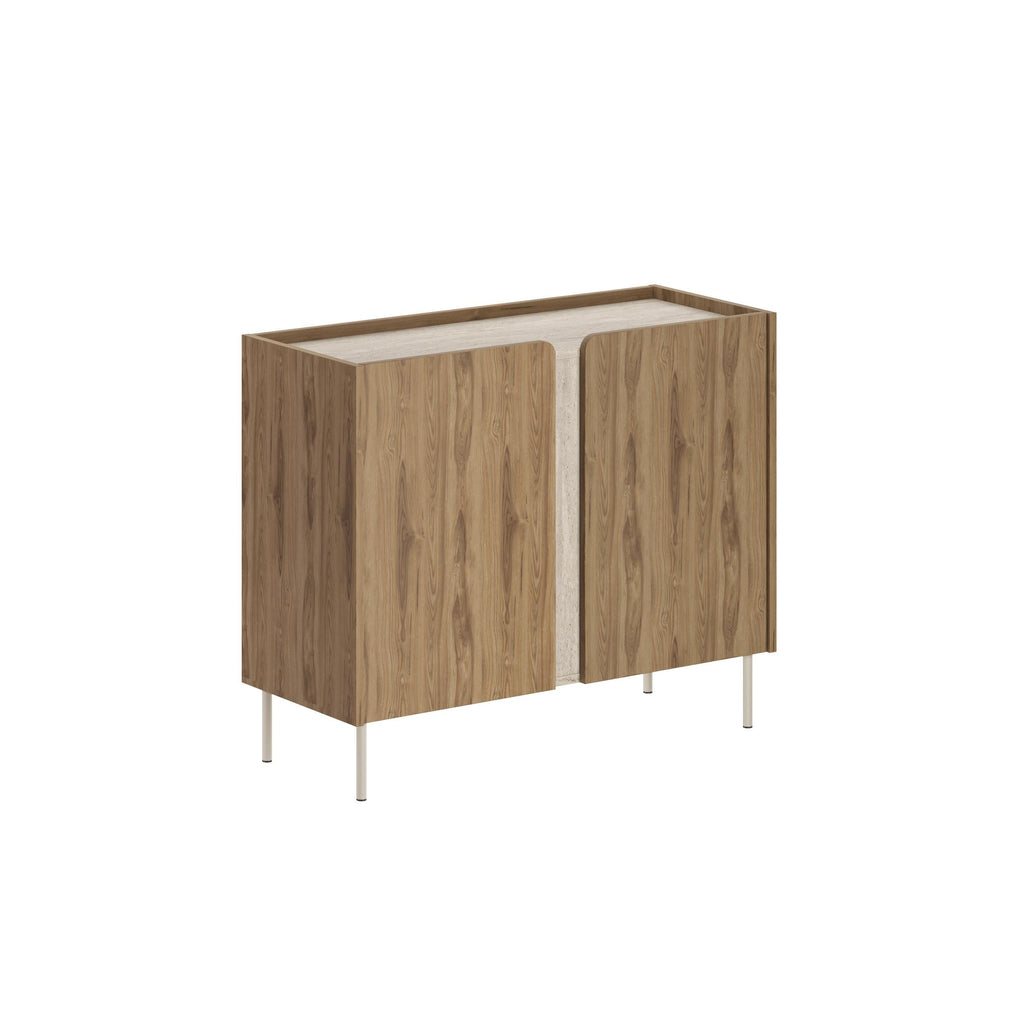 Decortieliving - Norm Sideboard 2 Doors Natural Oak-Sandstone 100 x 40.5 x 82.9 cm