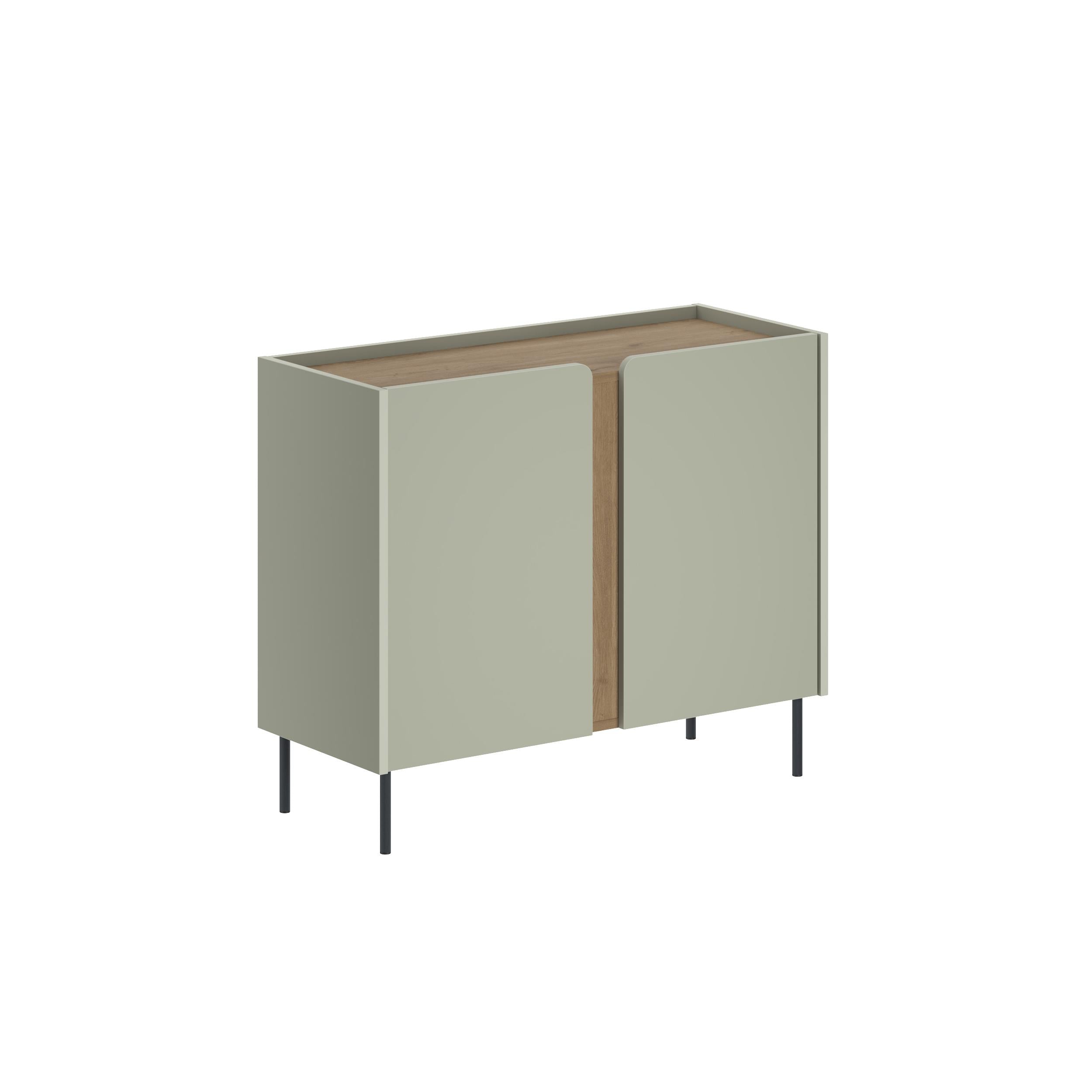 Decortieliving - Norm Sideboard 2 Doors Natural Oak-Sandstone 100 x 40.5 x 82.9 cm