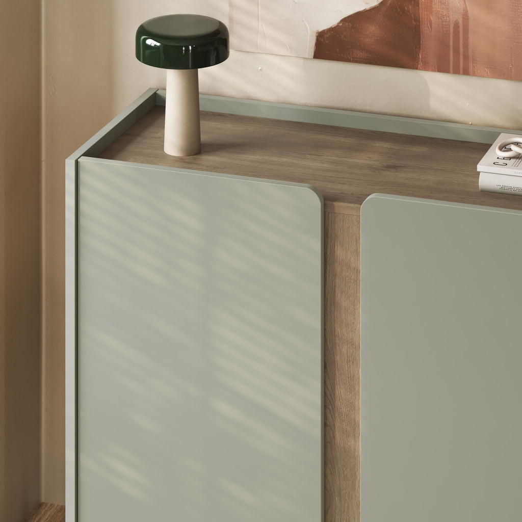 Decortieliving - Norm Sideboard 2 Doors Natural Oak-Sandstone 100 x 40.5 x 82.9 cm