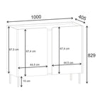 Decortieliving - Norm Sideboard 2 Doors Natural Oak-Sandstone 100 x 40.5 x 82.9 cm