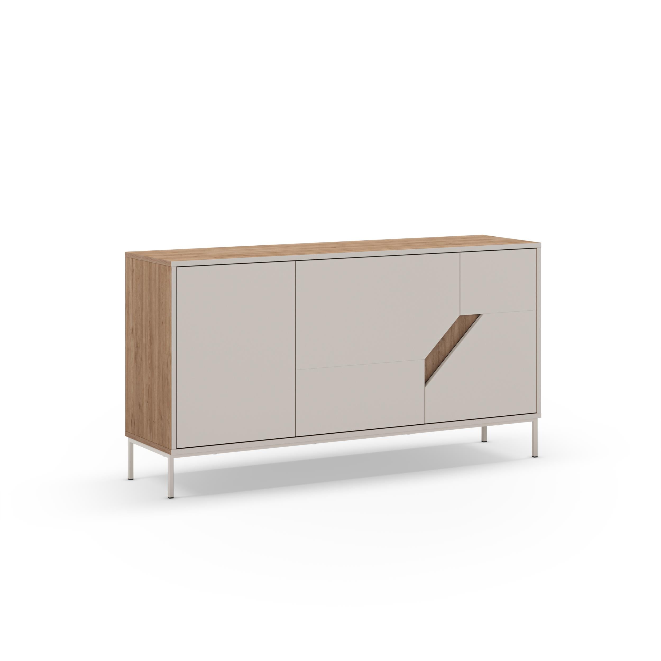 Enfilade moderne Vesco Chêne Naturel Sandstone 150cm