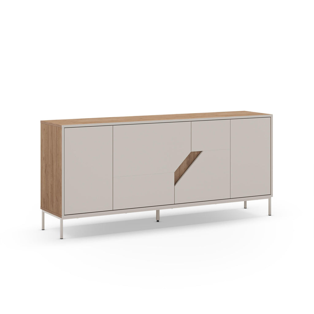 Buffet moderne Vesco Chêne naturel grès 180cm