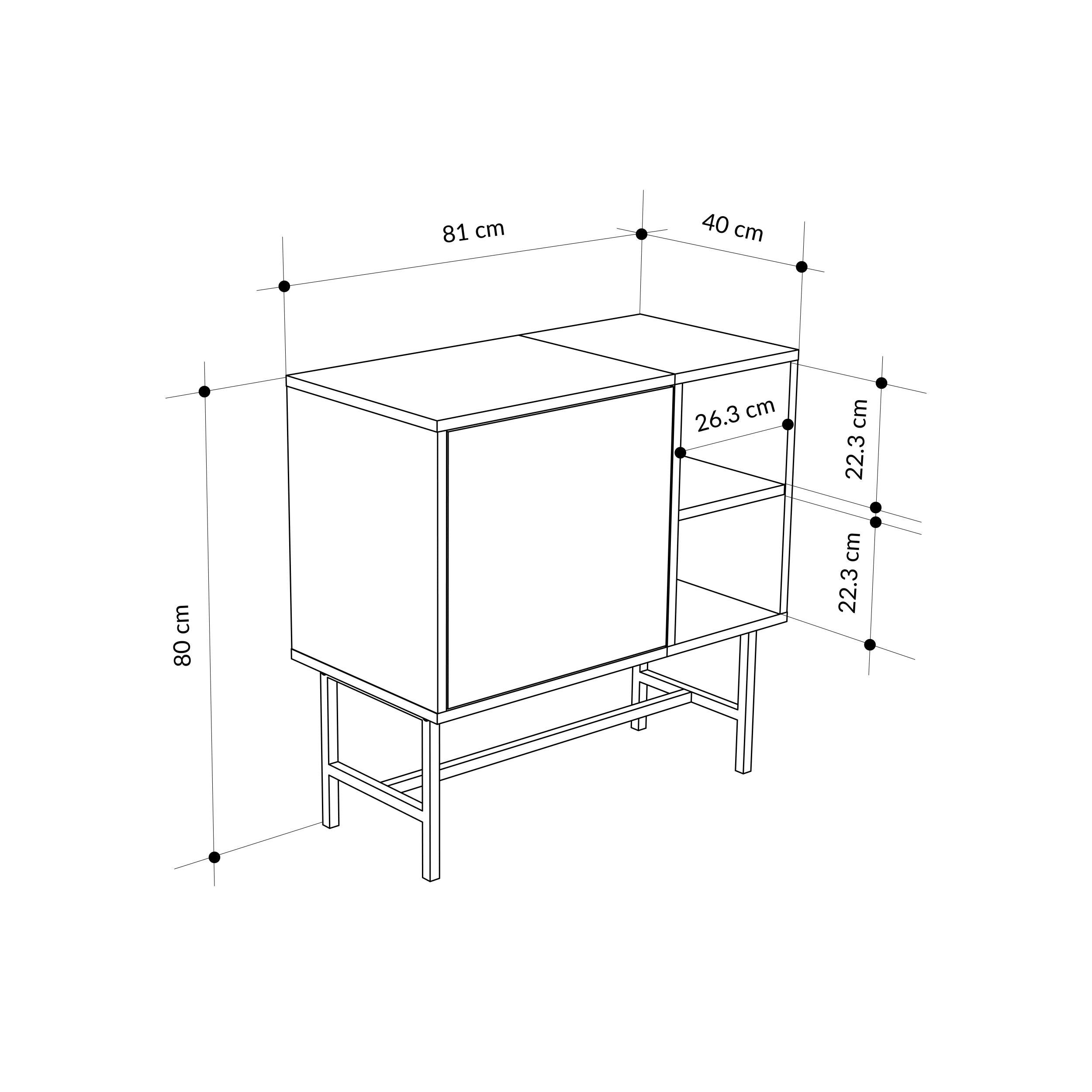 Console Mona Mini avec Rangement et Étagères