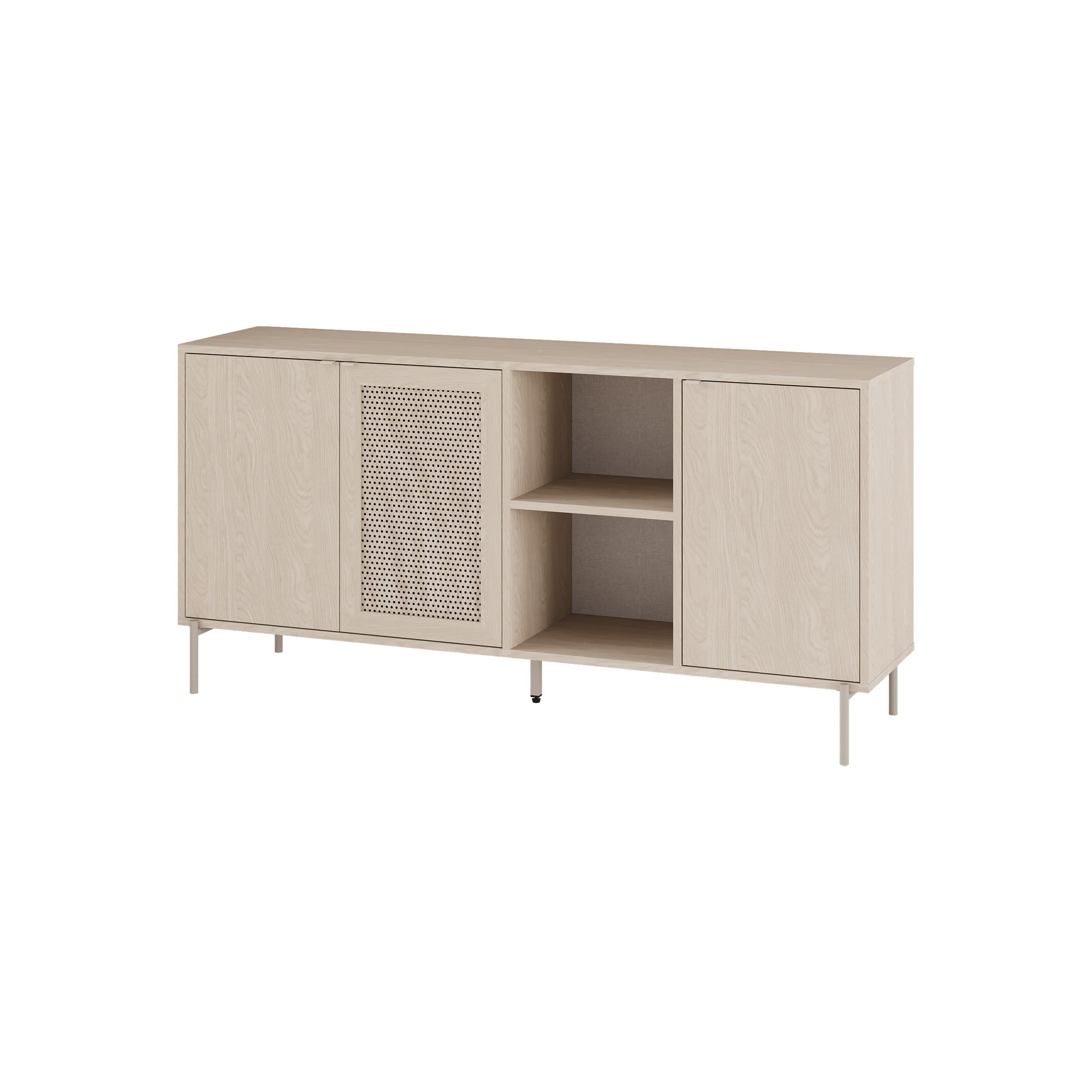 Nouveau buffet Inca 3 portes avec étagères ouvertes