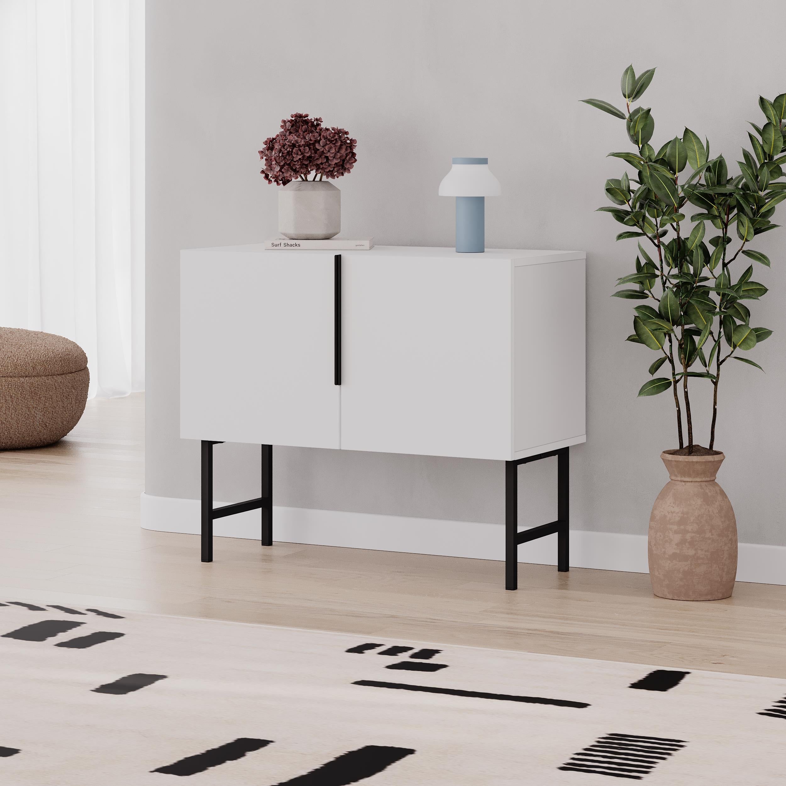 Meuble console Tona – Unité de rangement à 2 portes