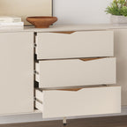Decortieliving - Jaden Console Sideboard 3 Drawers 2 Doors Sandstone 150 x 40 x 81.2 cm