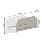 Decortieliving - Rove Wall Mounted Headboard for King Size Bed Travertine, Sandstone 160x75 cm