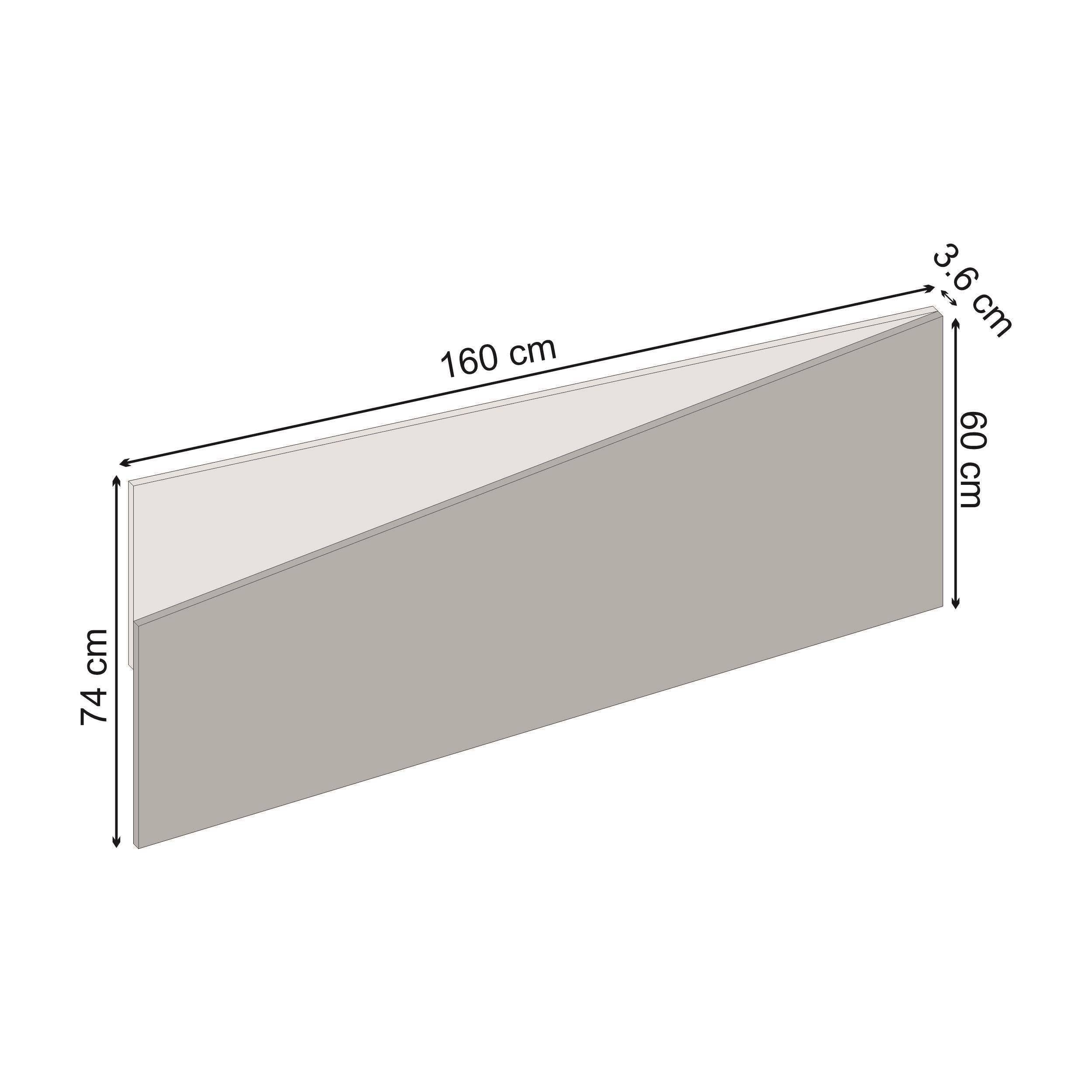 Decortieliving - Diago Wall Mounted Headboard for King Size Bed Oak, Sandstone 160x74 cm