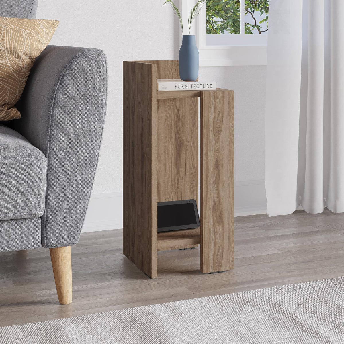 Decortieliving - Elos Modern Bedside Table Left Module 25cm Narrow