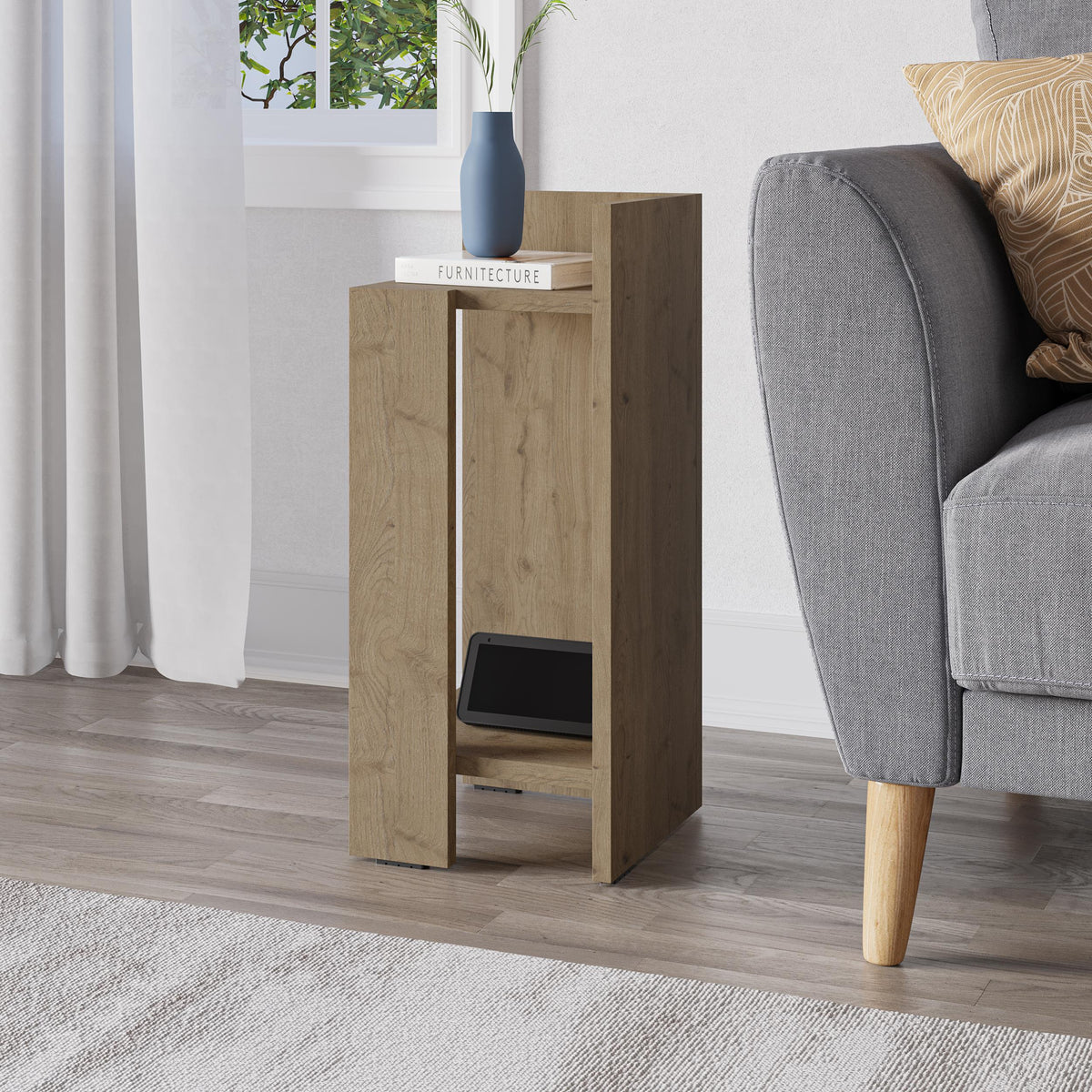 Decortieliving - Elos Modern Bedside Table Left Module 25cm Narrow