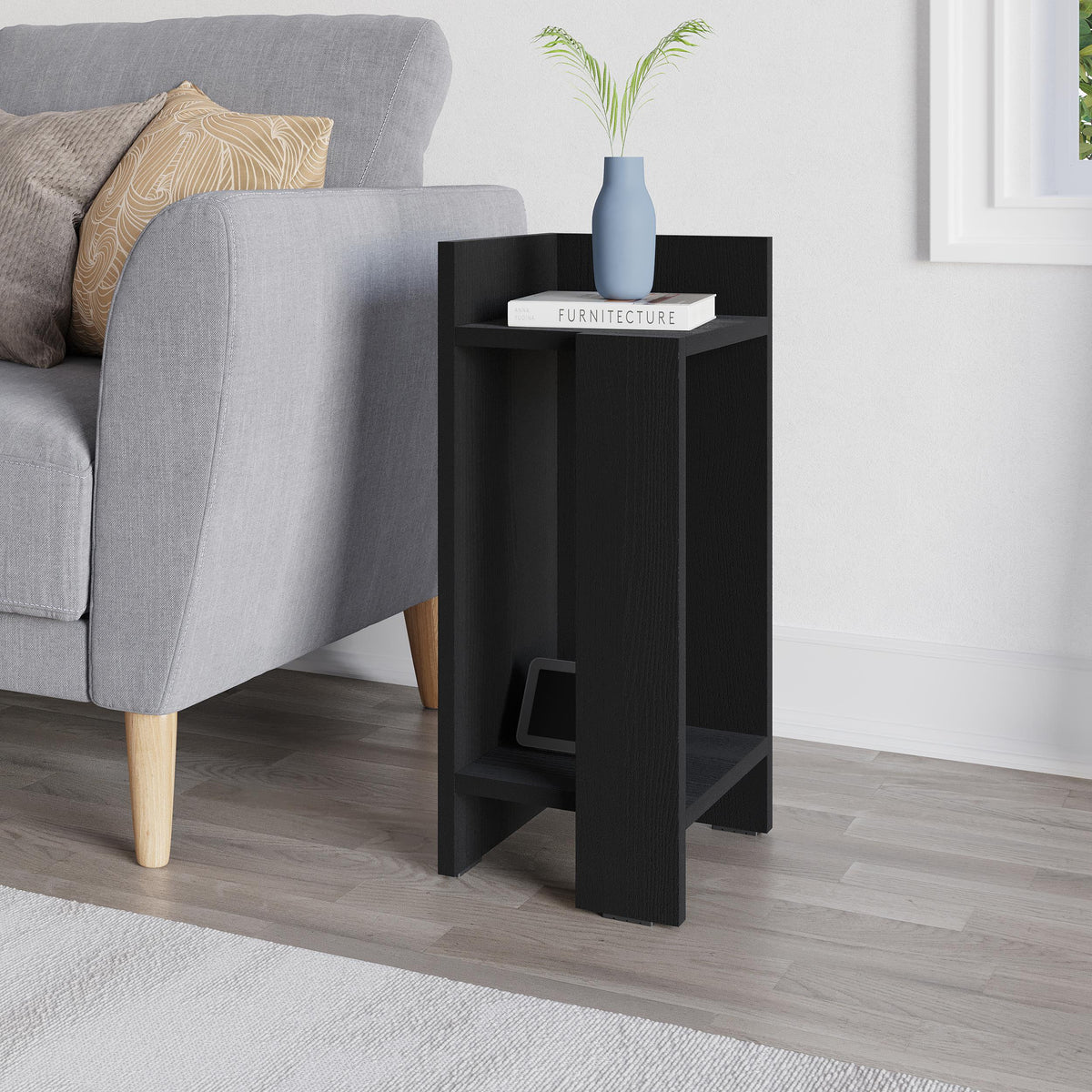 Decortieliving - Elos Modern Bedside Table Left Module 25cm Narrow