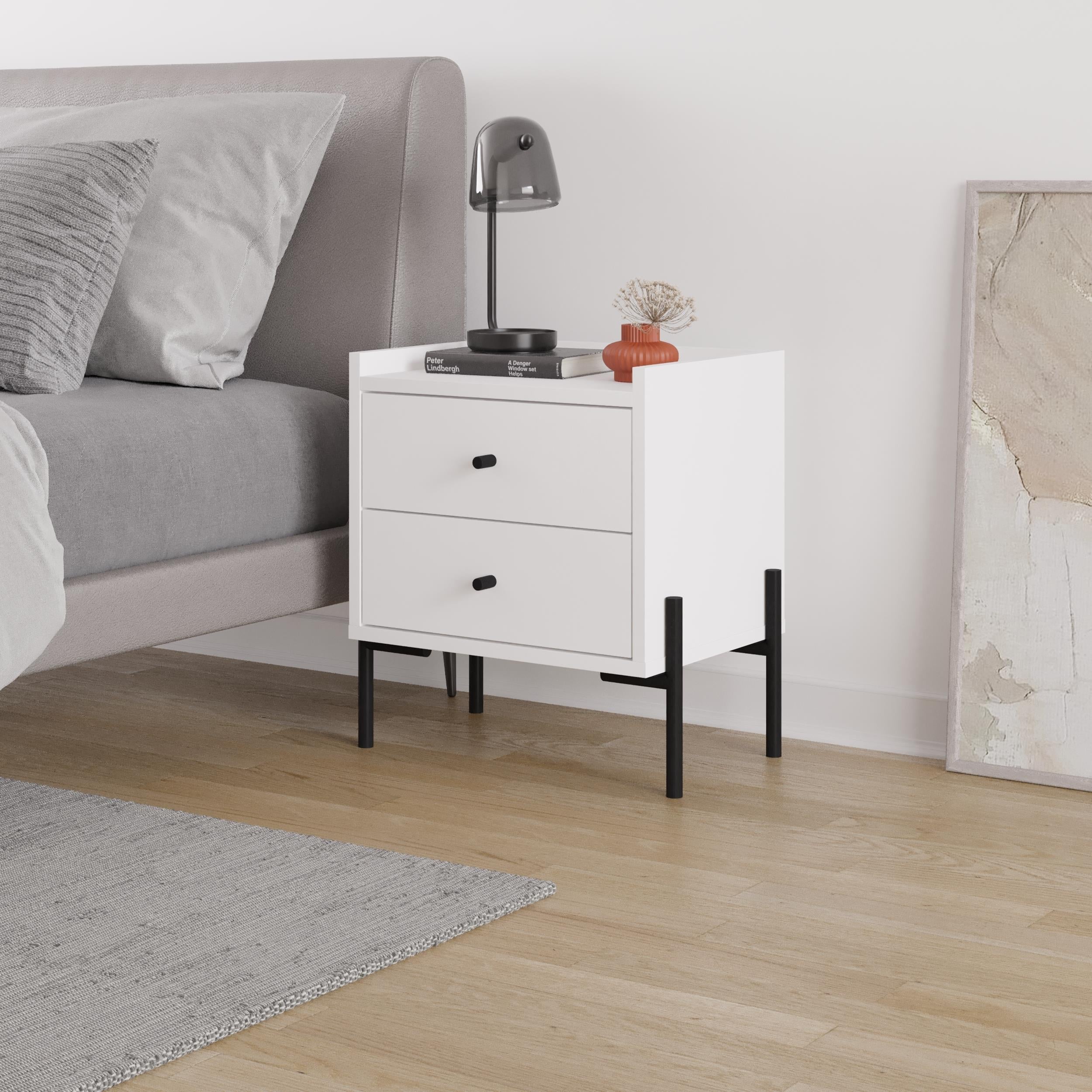 Table de chevet Malte avec 2 tiroirs