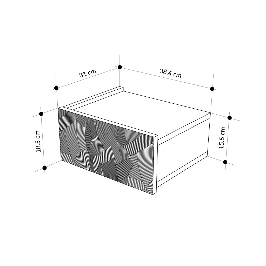 Table de chevet murale Onda avec tiroir et LED