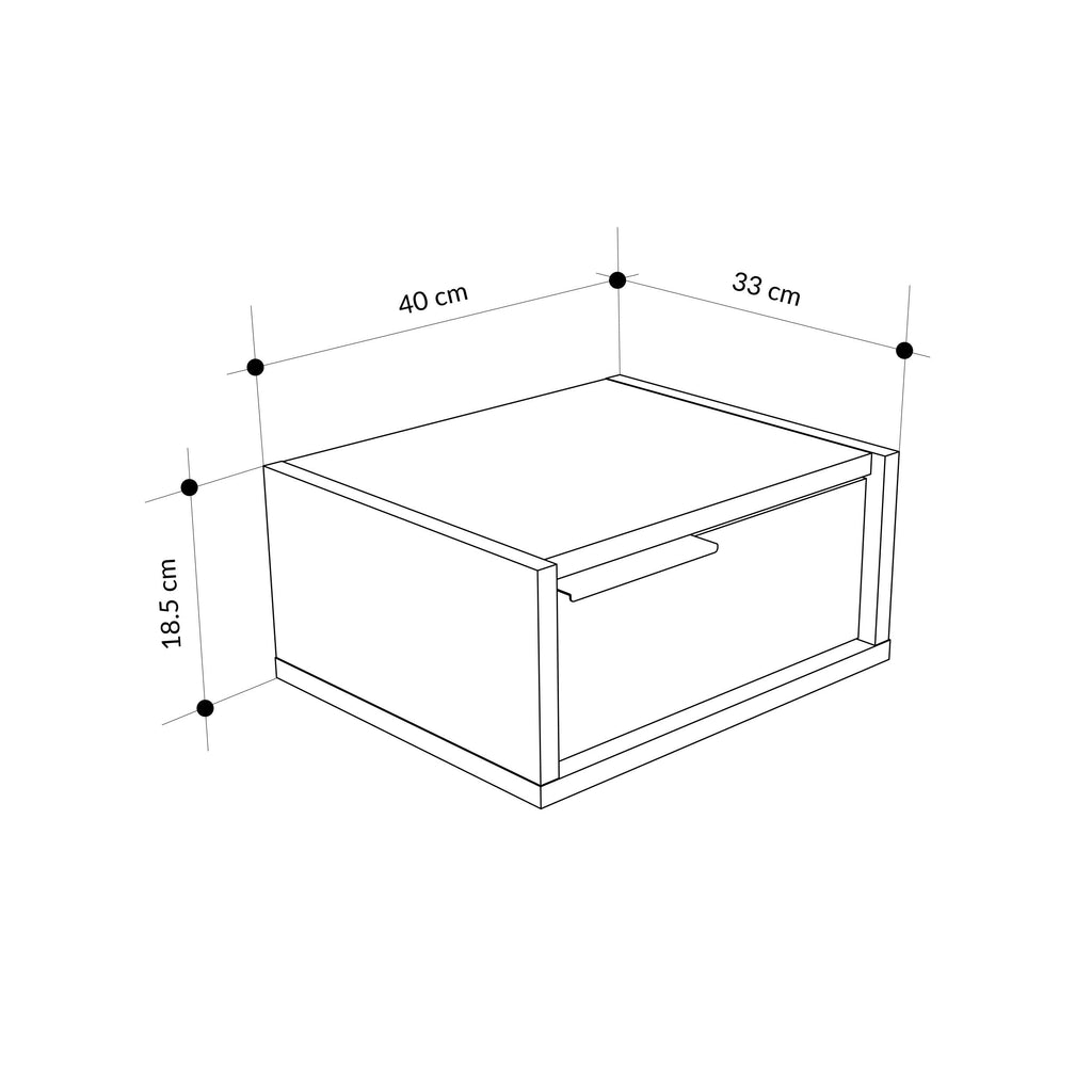 Table de chevet murale Eco – Table de nuit flottante avec tiroir