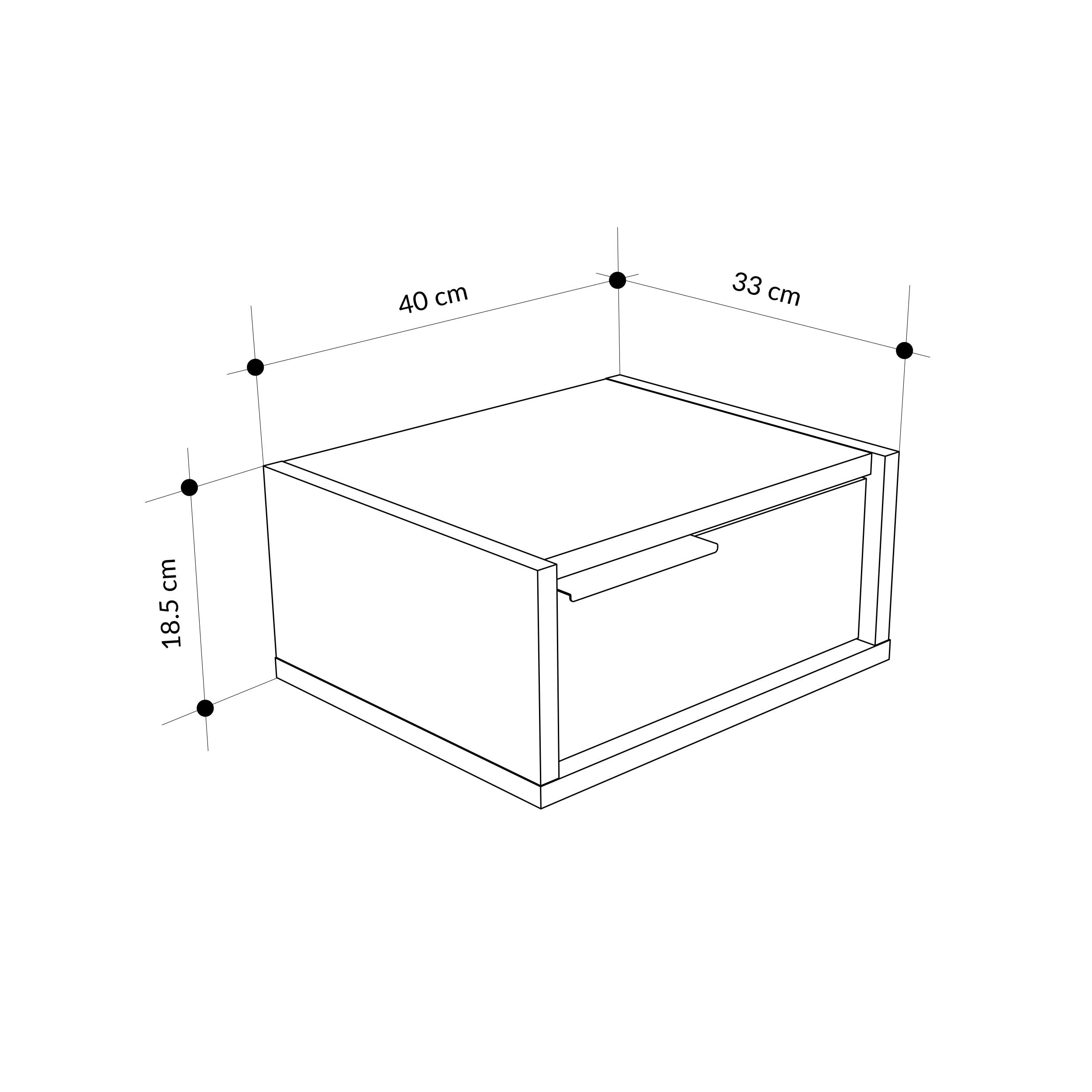 Table de chevet murale Eco – Table de nuit flottante avec tiroir