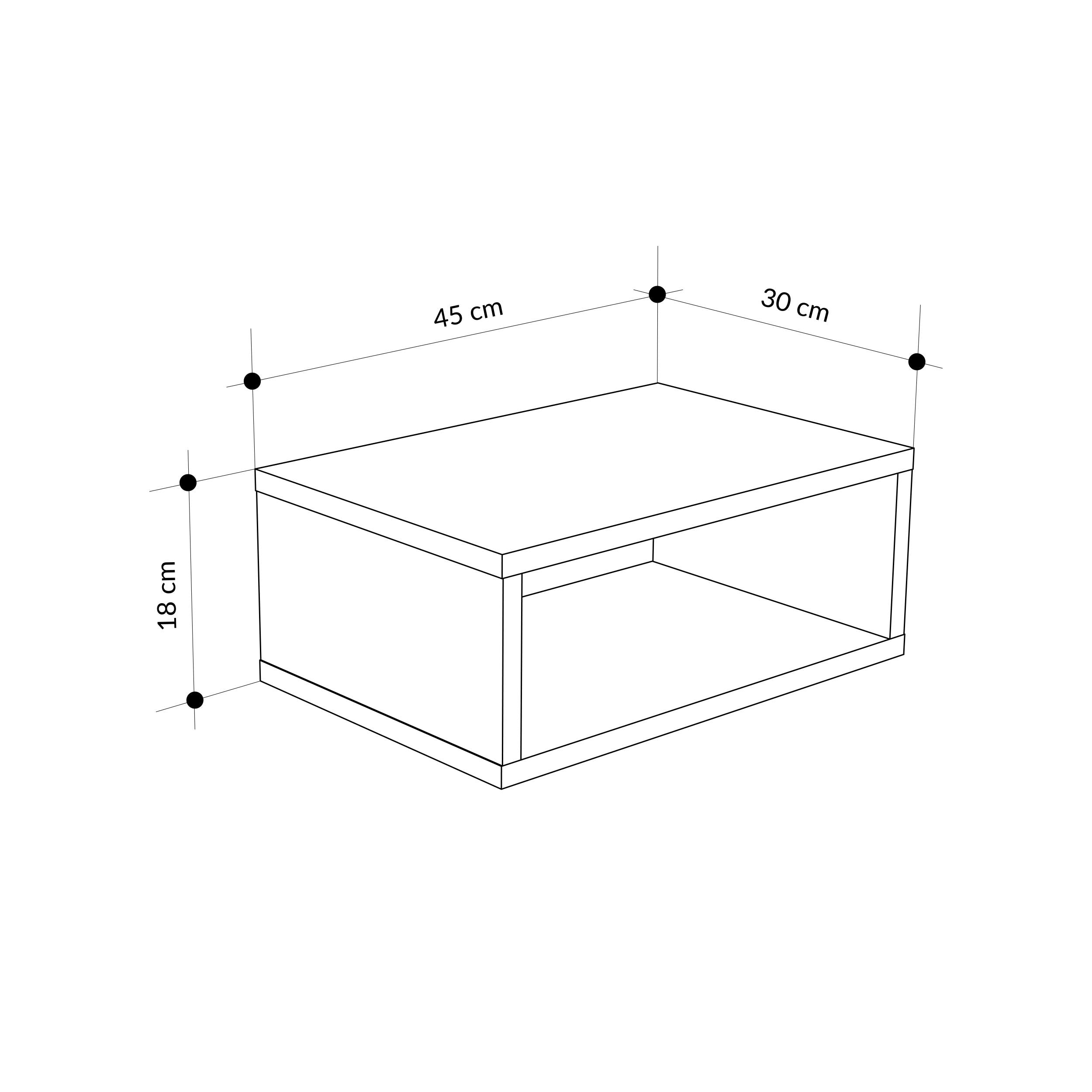 Table de chevet murale Brik – Table de nuit flottante – Design moderne