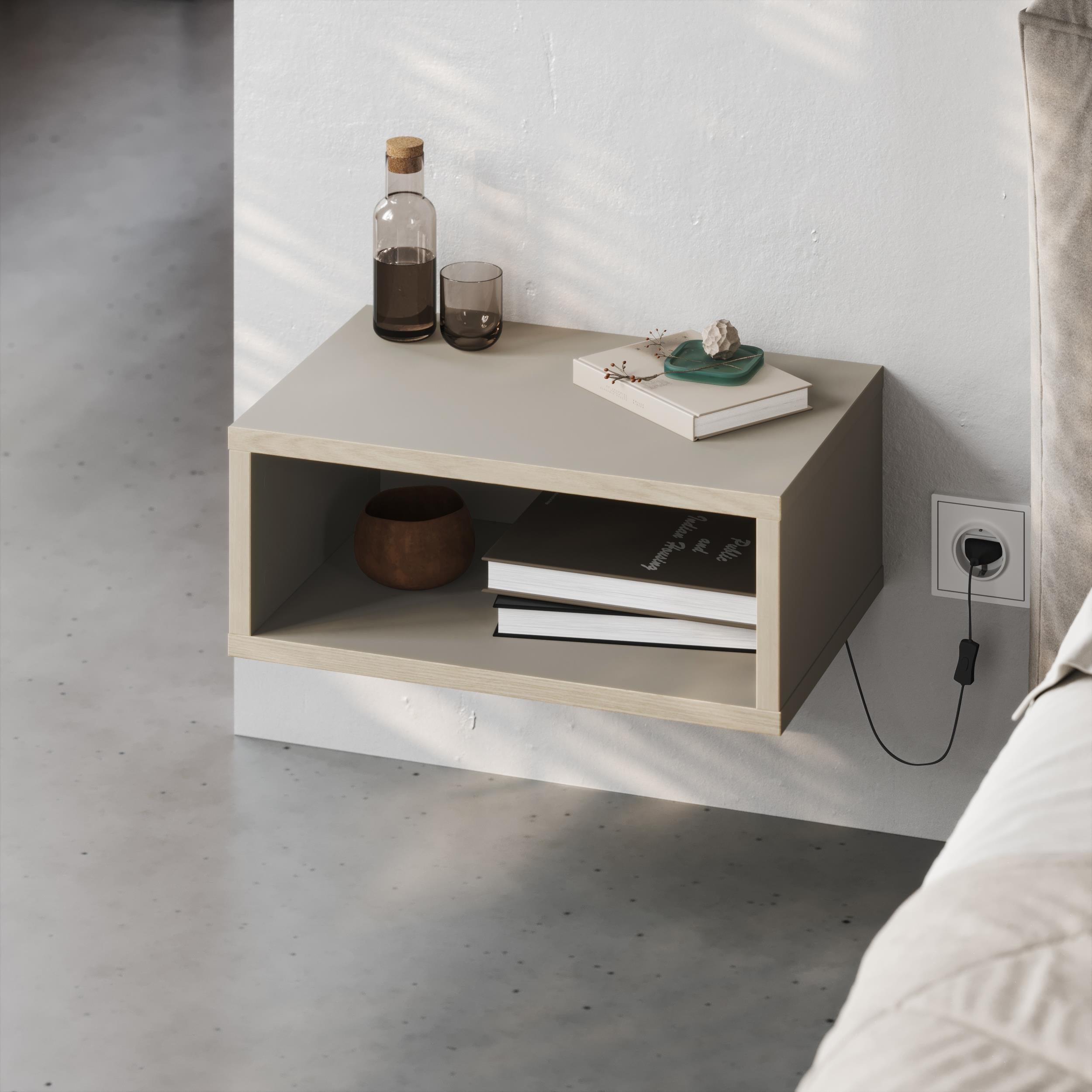 Table de chevet murale Brik – Table de nuit flottante – Design moderne