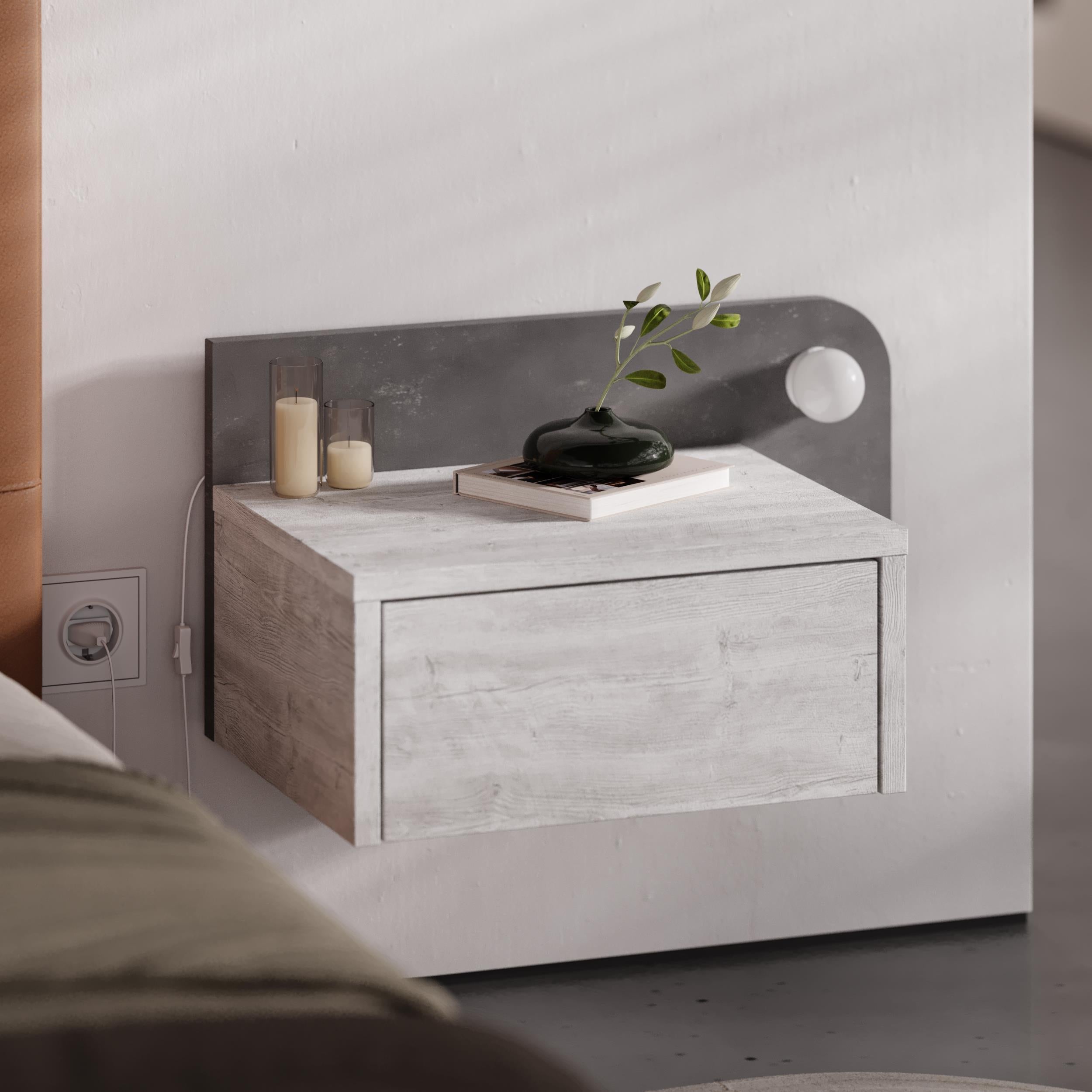 Table de chevet murale Dotta – Table de chevet flottante