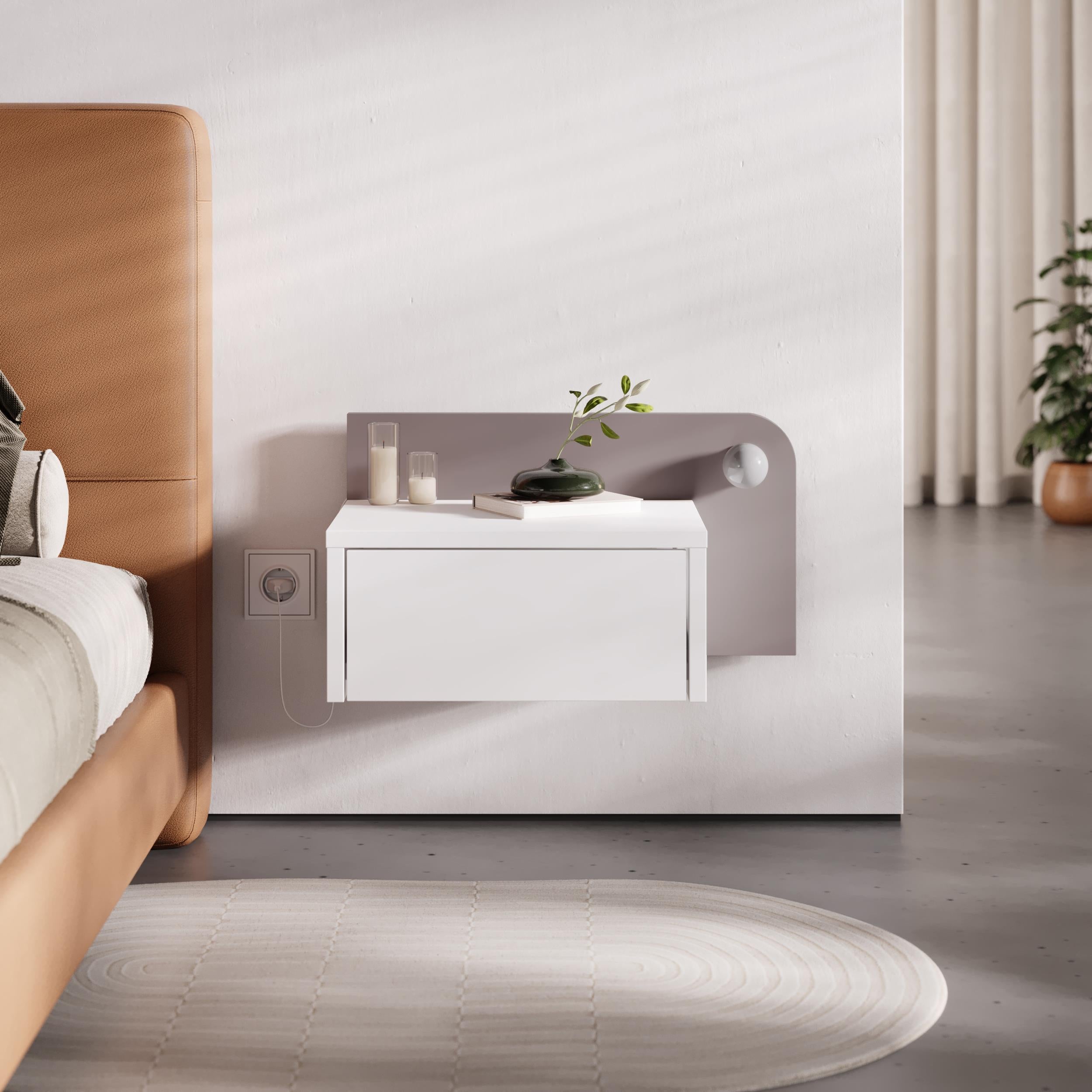 Table de chevet murale Dotta – Table de chevet flottante