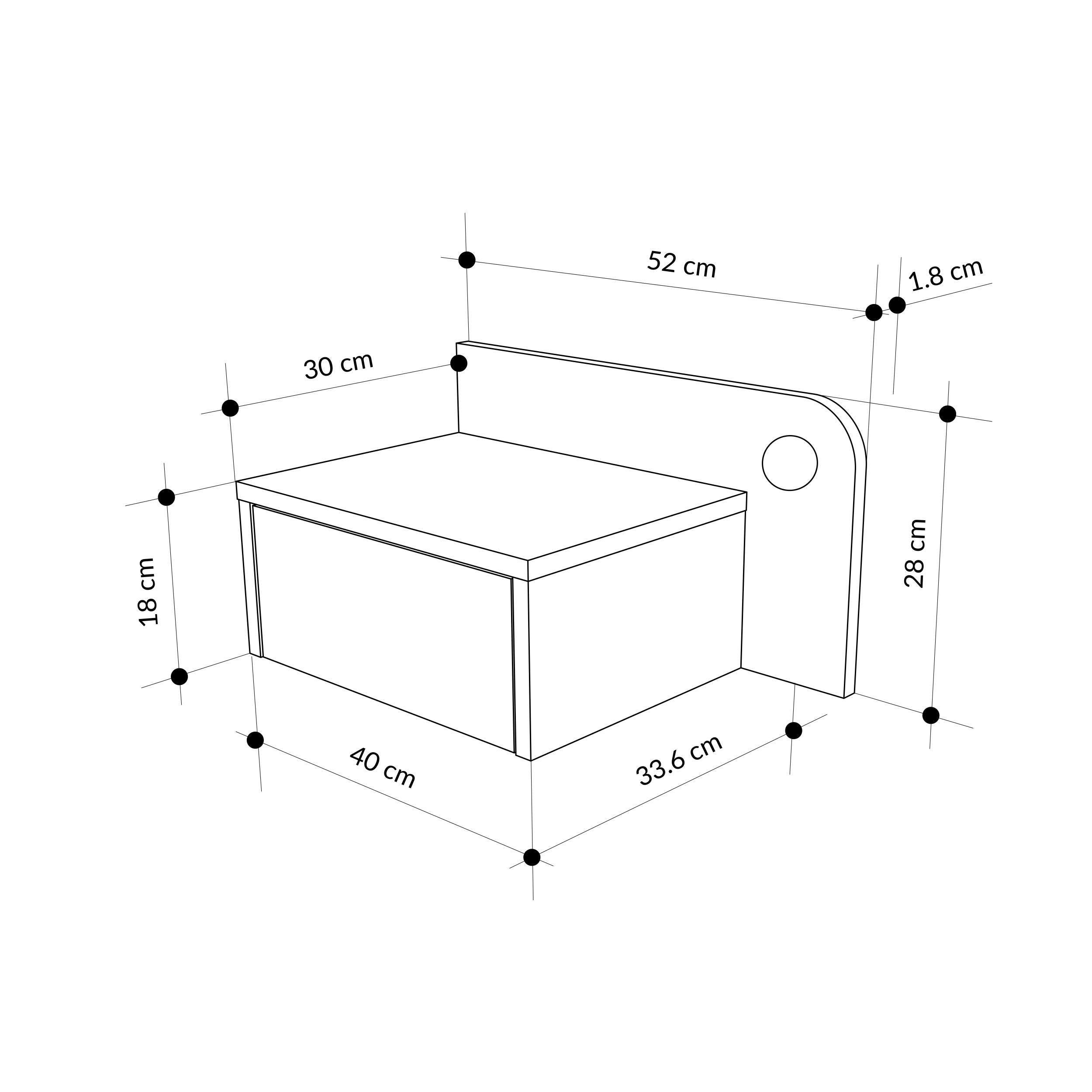Table de chevet murale Dotta – Table de chevet flottante