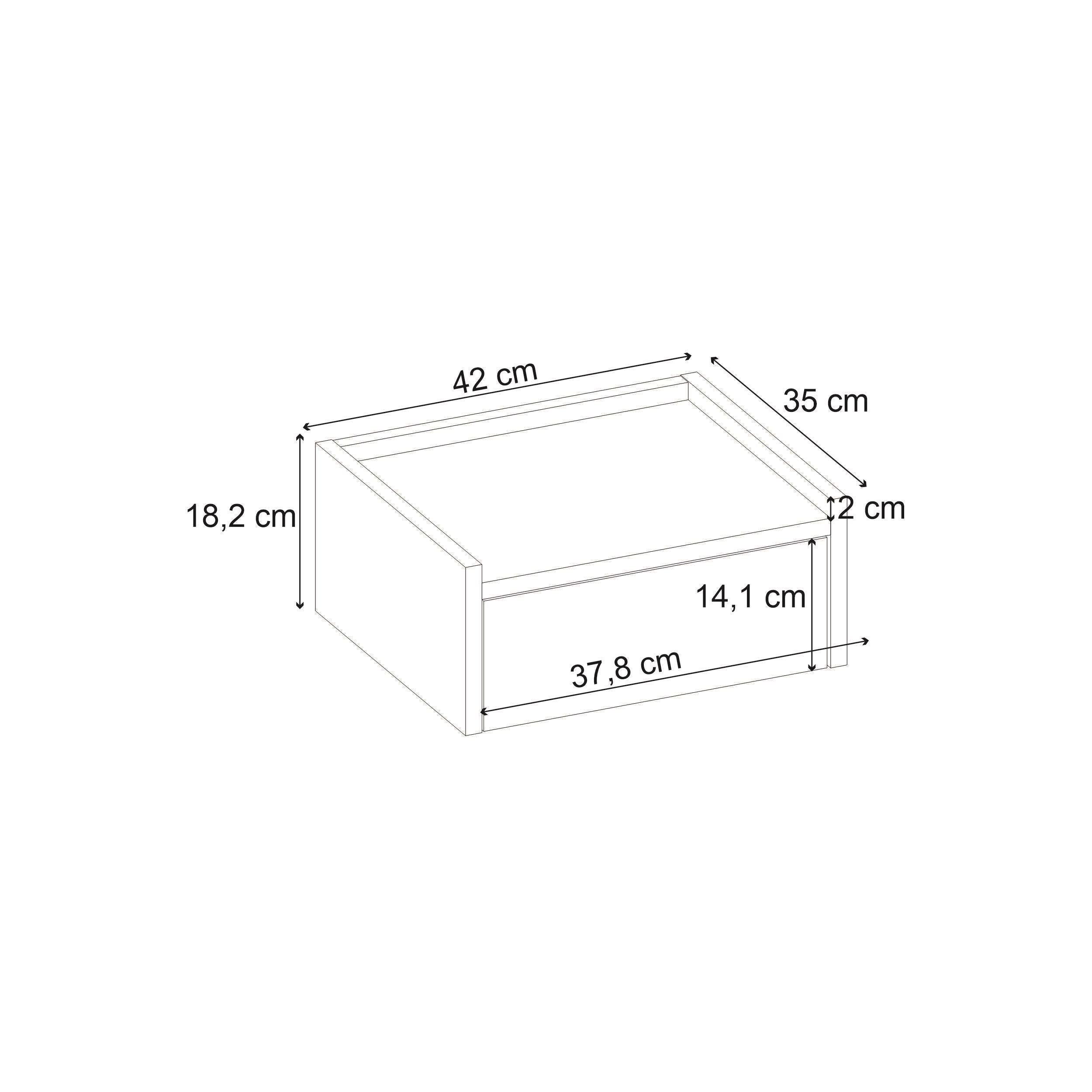 Decortieliving - Brisa Floating Bedside Table with Drawer and Top Shelf
