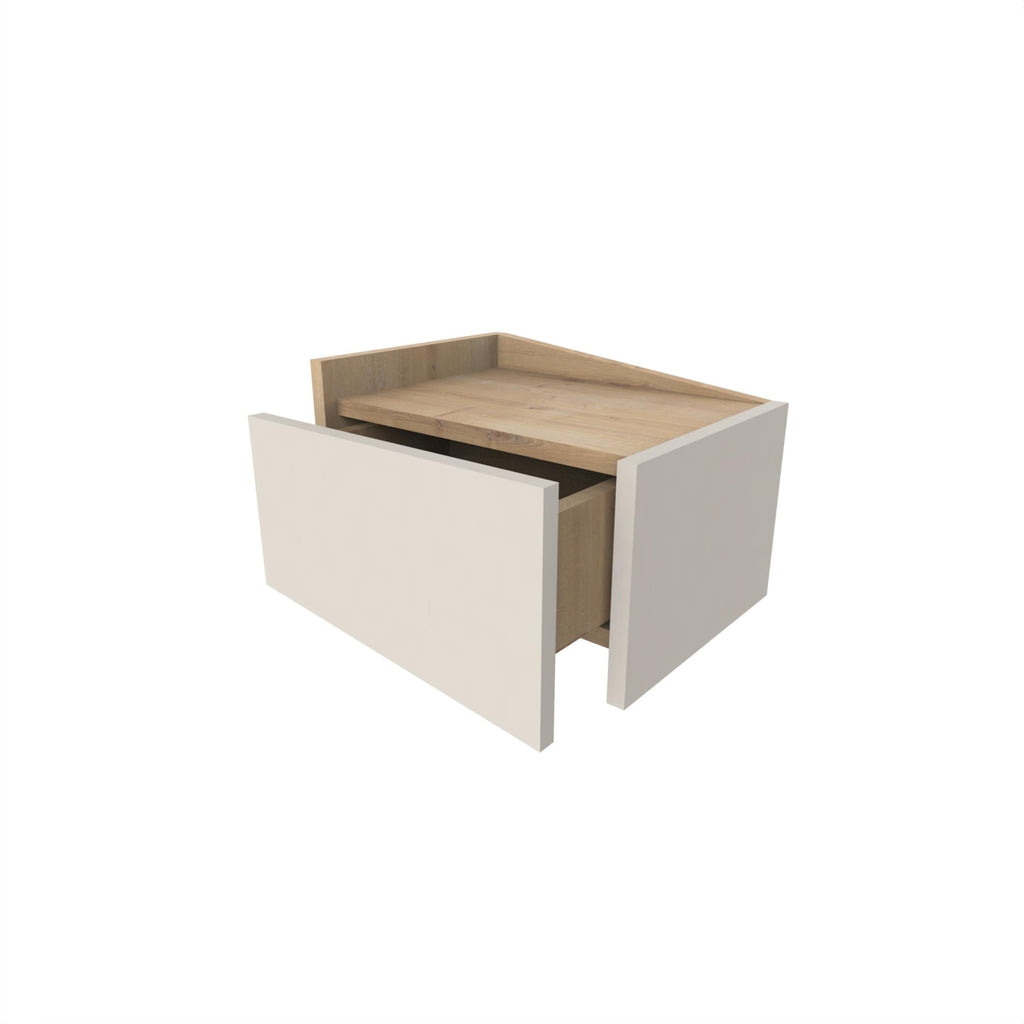 Decortieliving - Diago Floating Bedside Table with Drawer and Top Shelf - Left