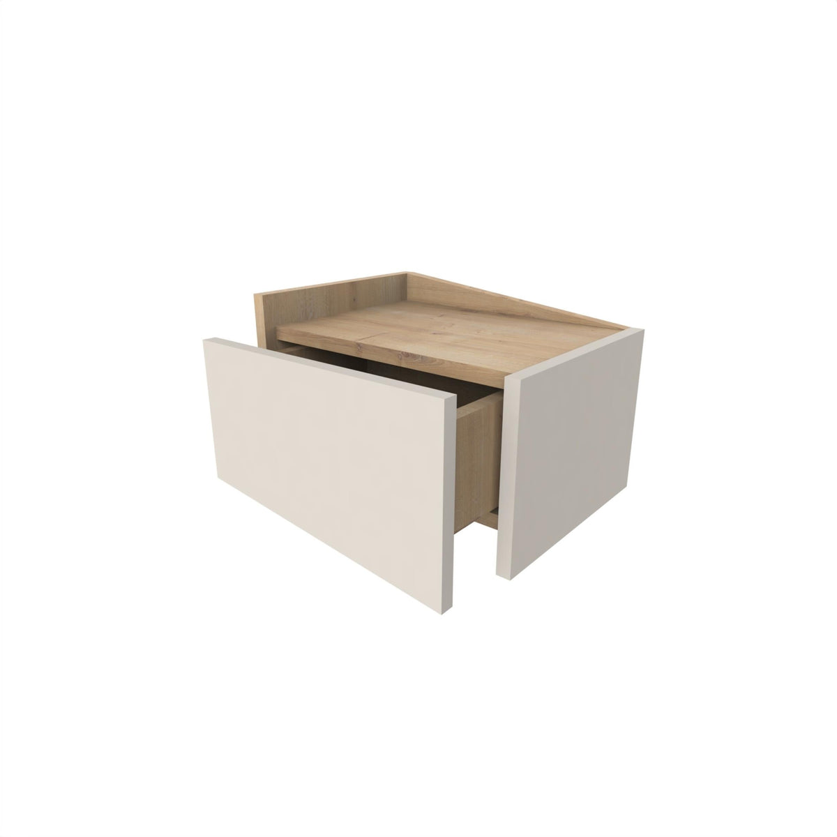 Decortieliving - Diago Floating Bedside Table with Drawer and Top Shelf - Left