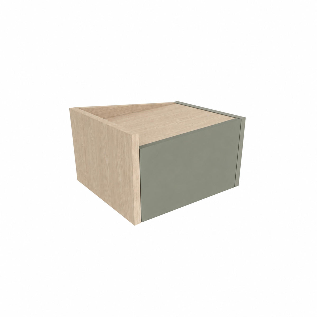 Decortieliving - Diago Floating Bedside Table with Drawer and Top Shelf - Left