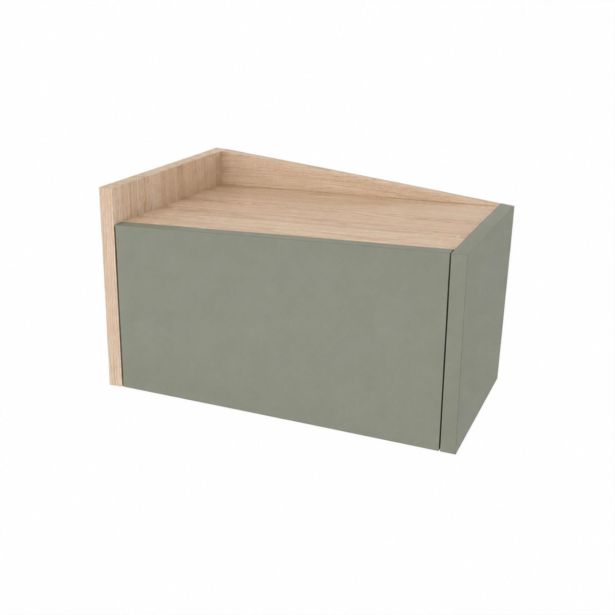 Decortieliving - Diago Floating Bedside Table with Drawer and Top Shelf - Left